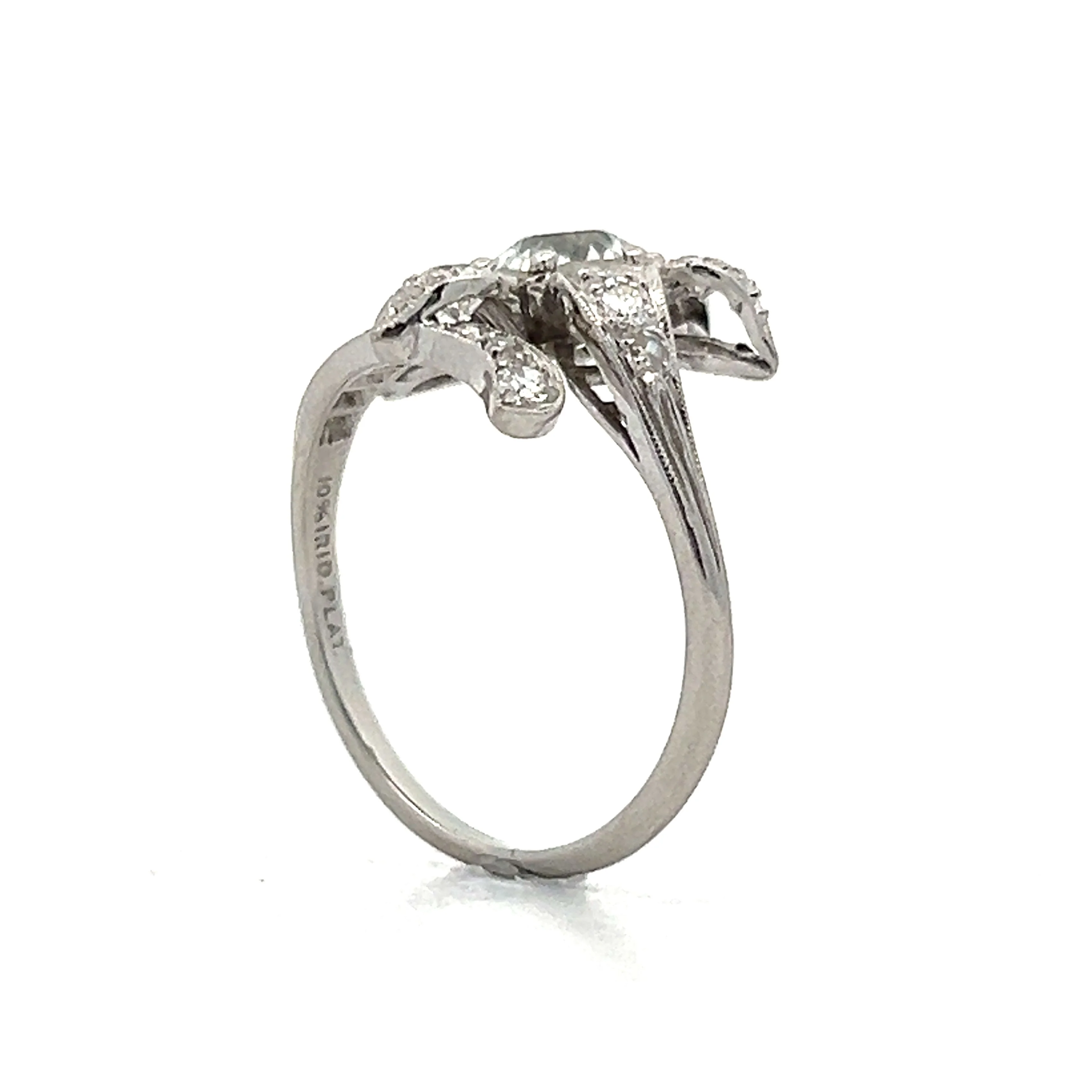 Petri Art Deco Flower Cocktail Ring in Platinum - Image 5