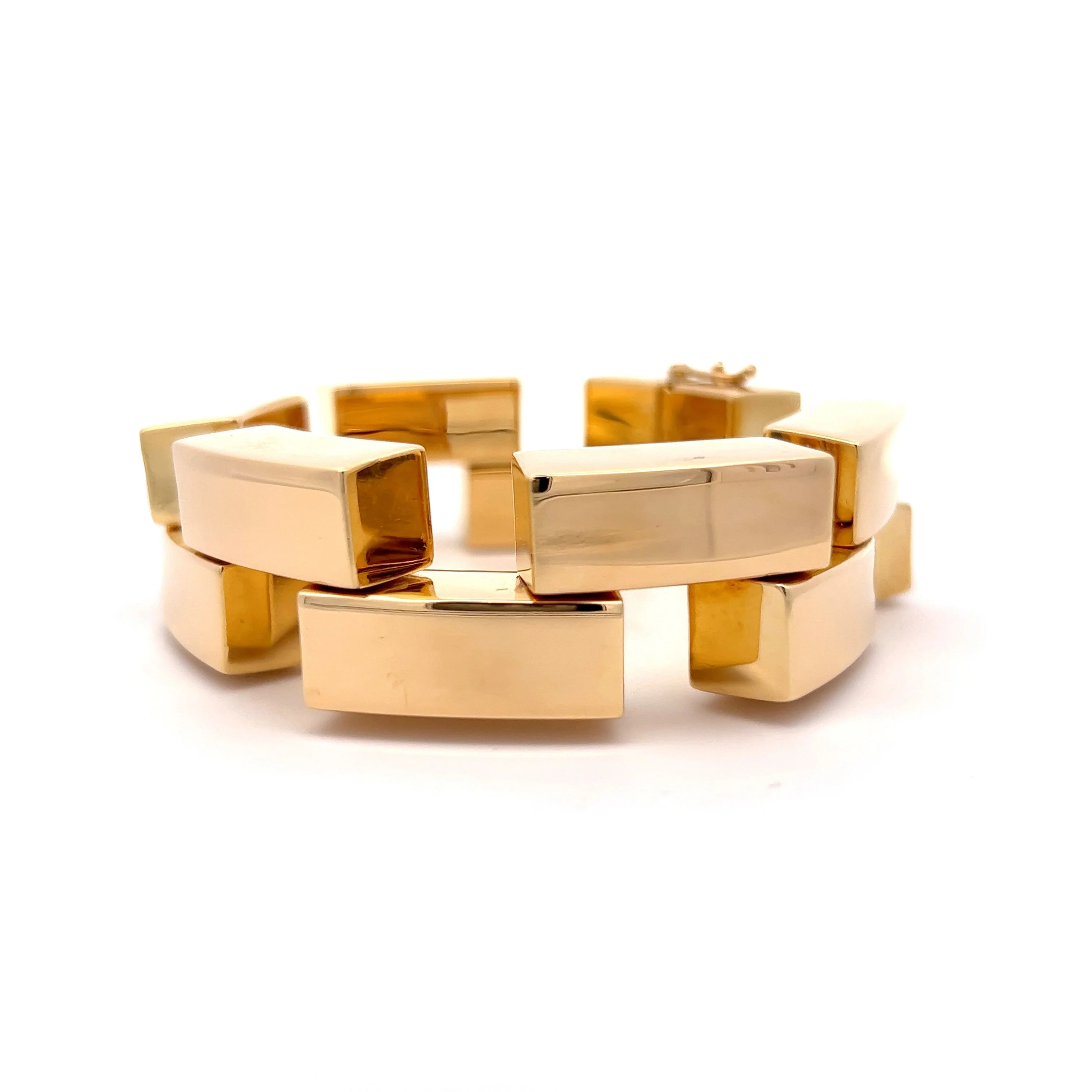 Pianegonda Chunky Brick Bracelet in 18k Yellow Gold - Image 3