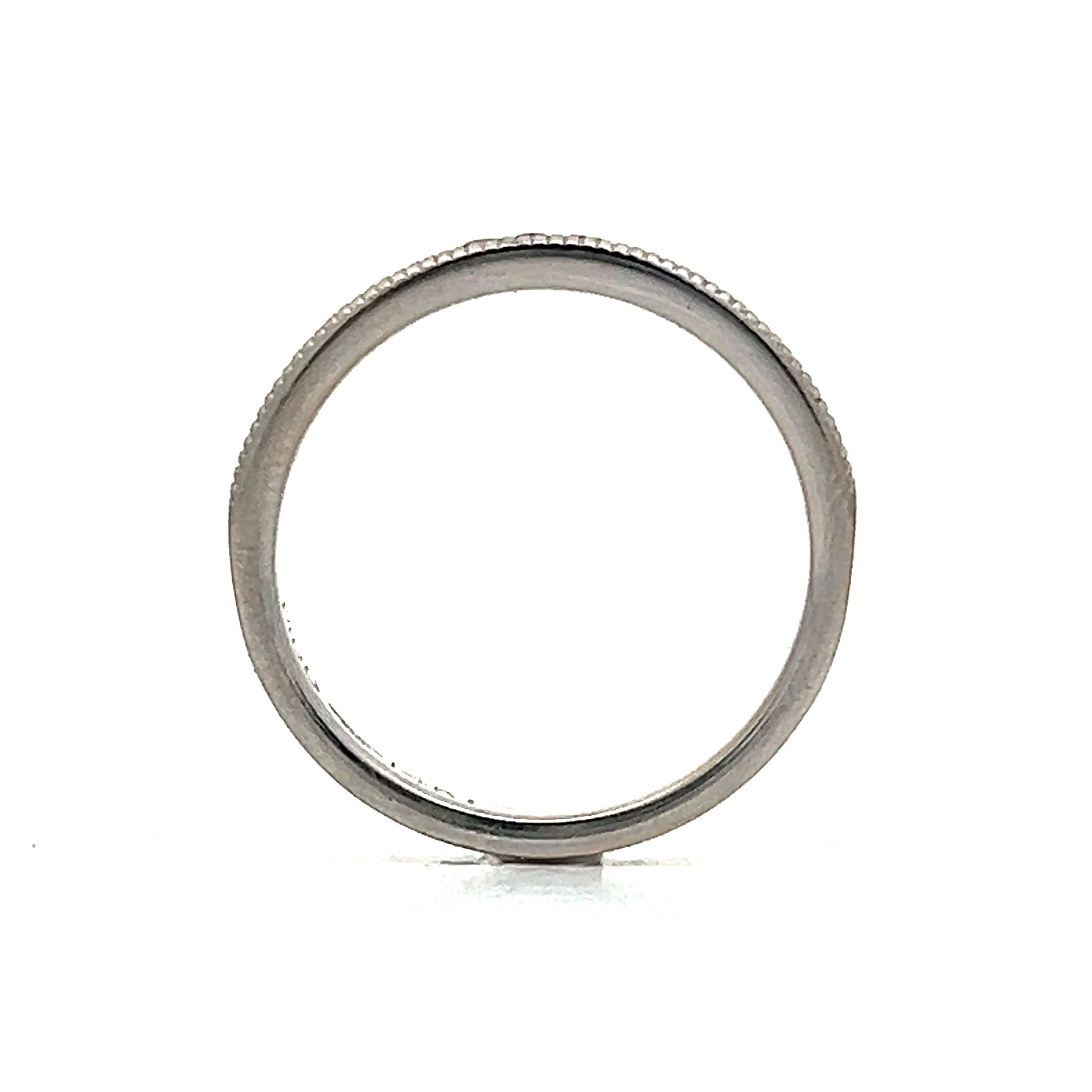 Pink Sapphire & Diamond Wedding Band in White Gold - Image 4