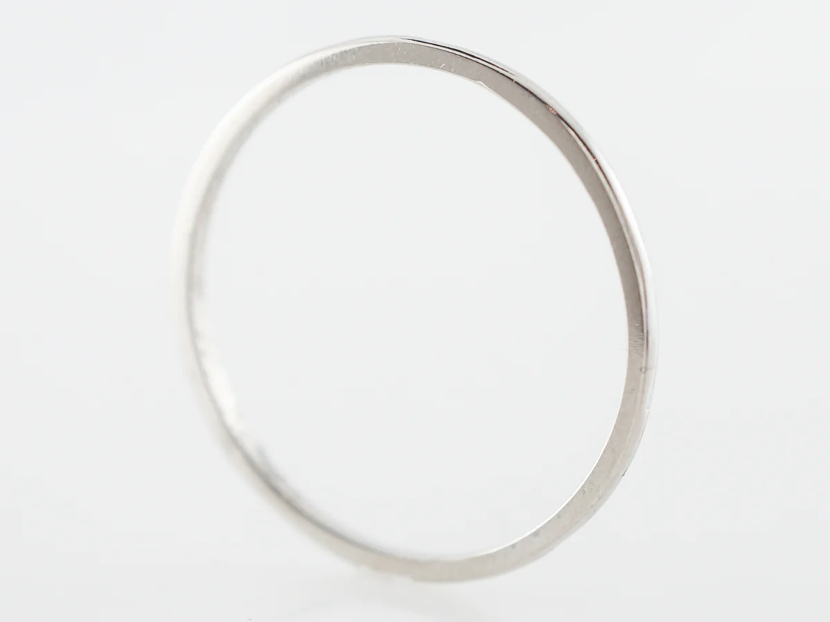 Plain Deco Wedding Band in Platinum w/ Inscription - Image 3