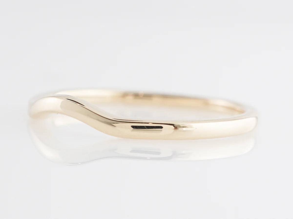 Plain Yellow Gold Curved Wedding Band in 14K - Image 2