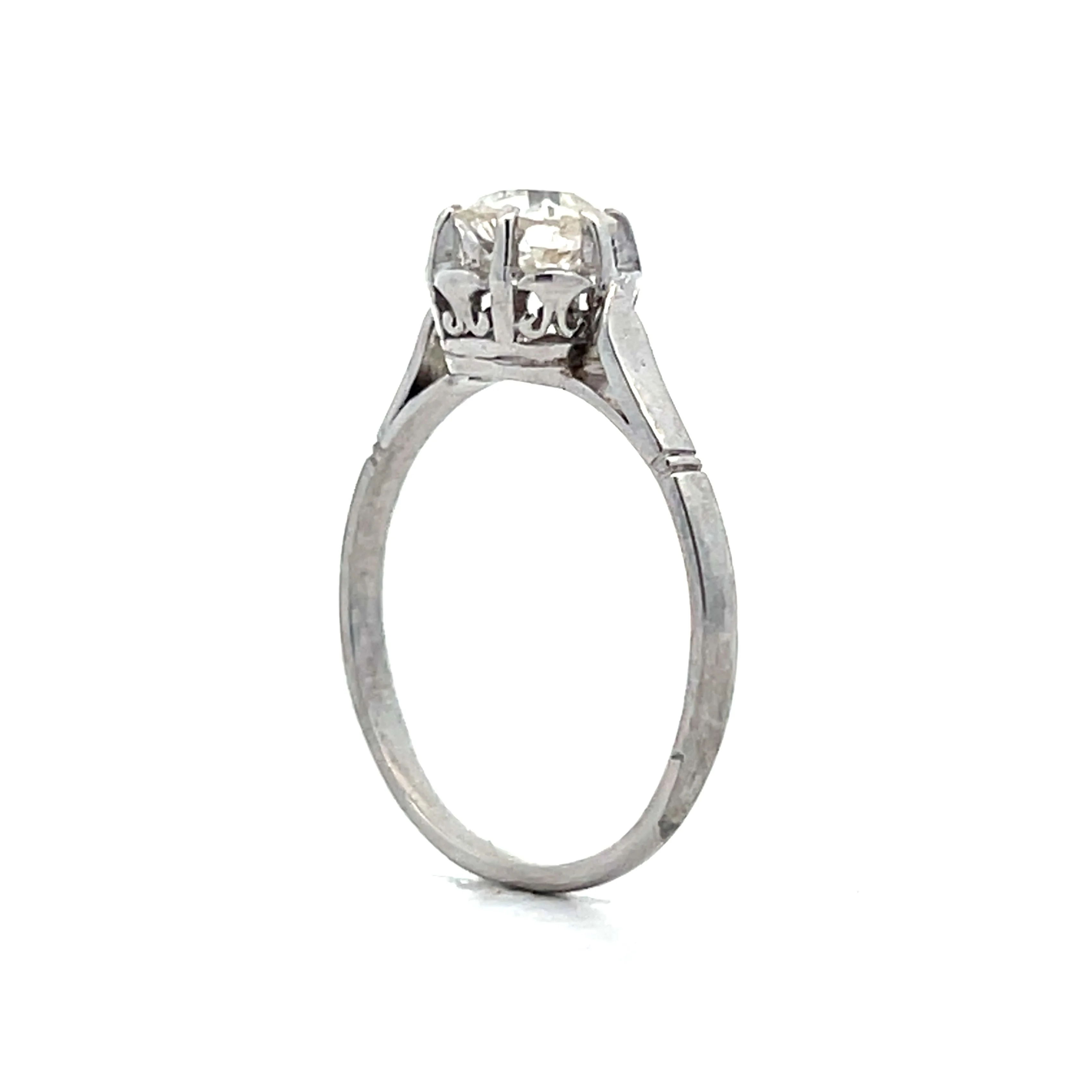 .70 Vintage Deco Solitaire Engagement Ring in Platinum - Image 2