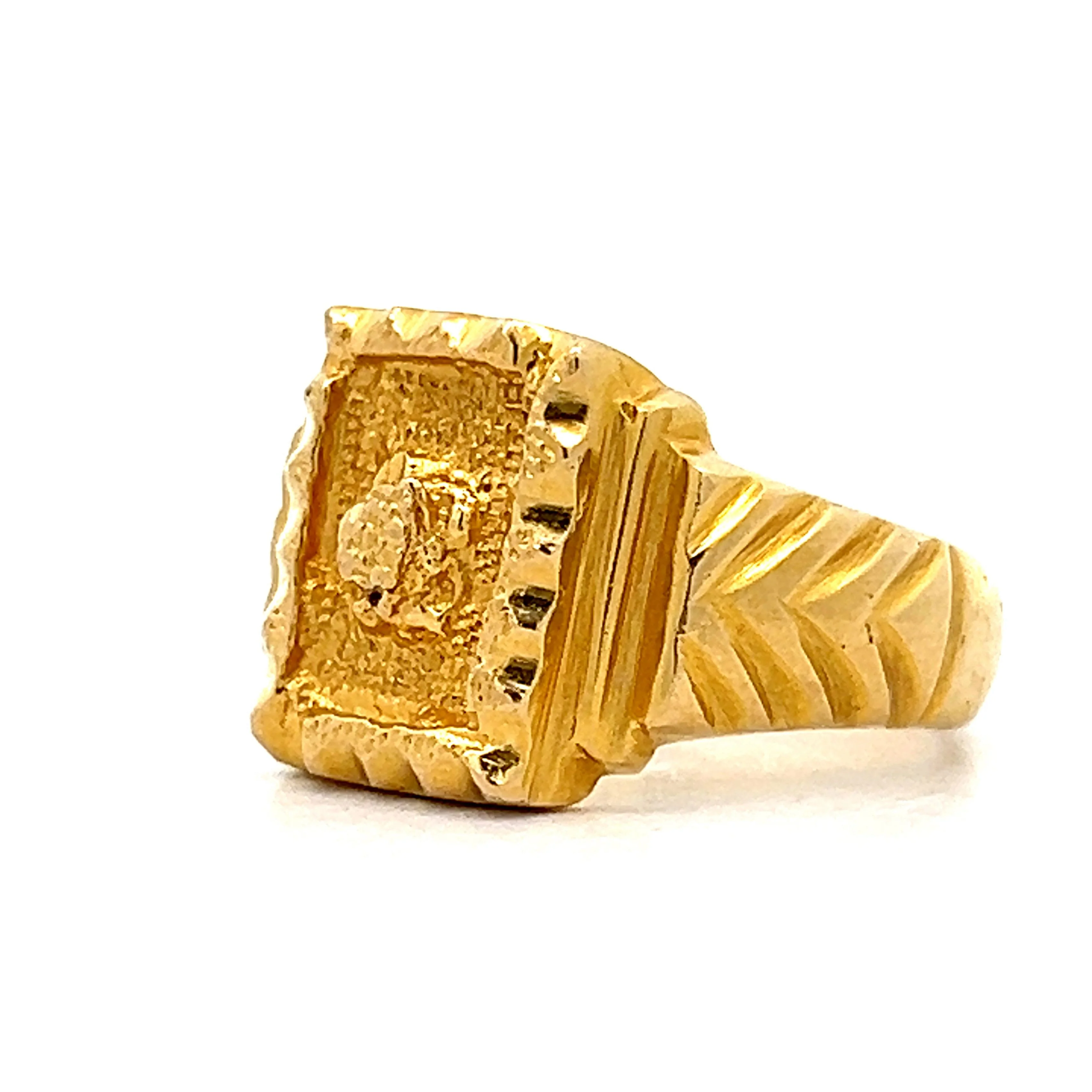 Postage Stamp Statement Ring in 14k Yellow Gold - Image 2
