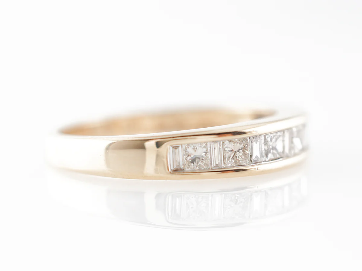 Princess Cut Diamond Wedding Band in 14k Yellow Gold - Image 3