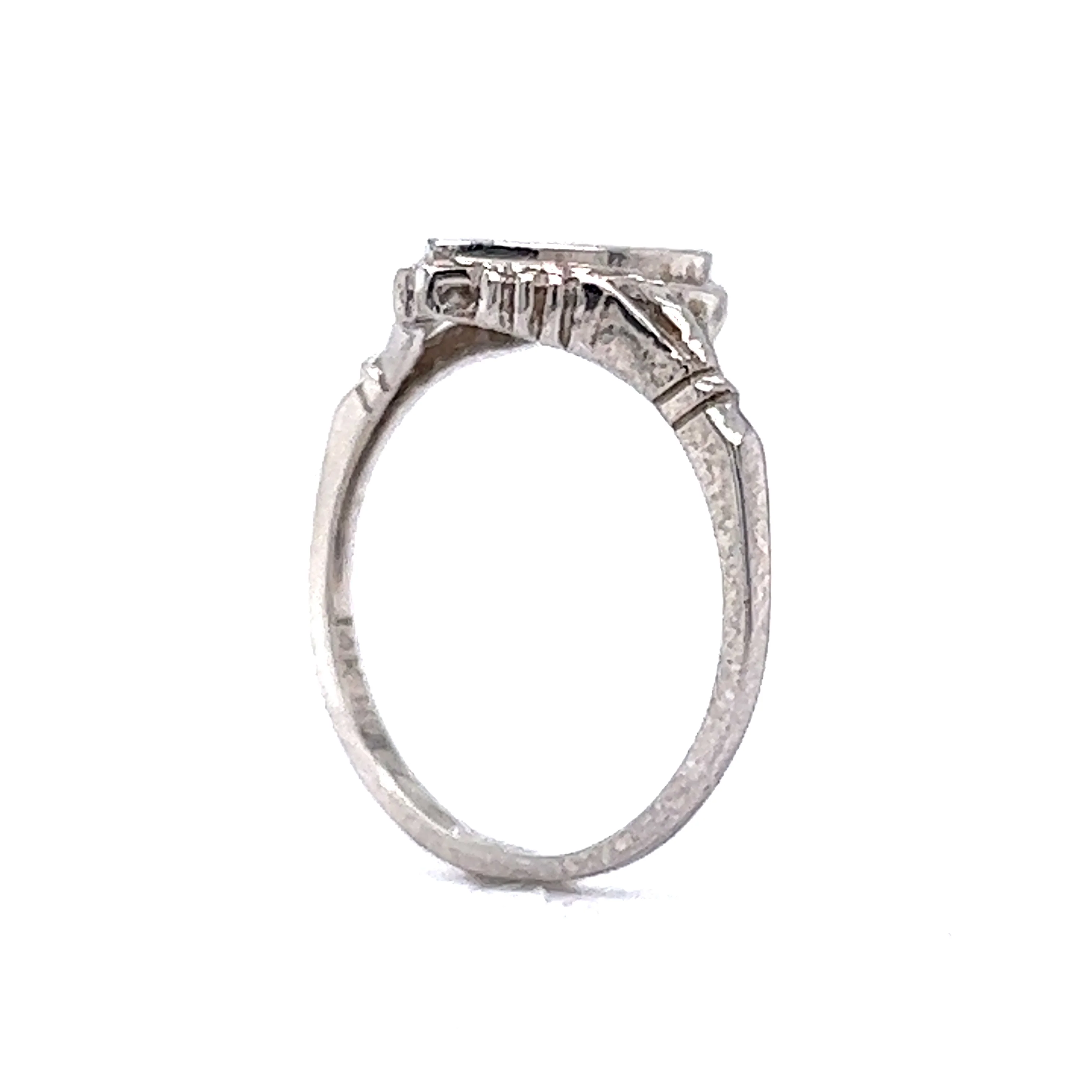 Heart Shaped Signet Ring in 14k White Gold - Image 5