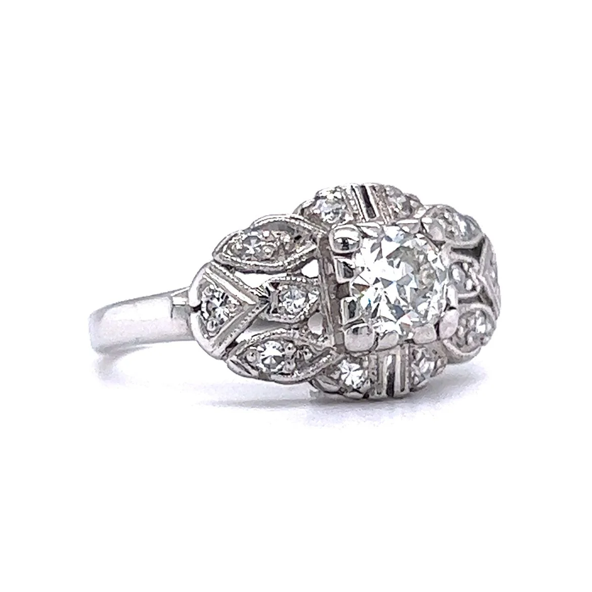 .56 Vintage Old European Diamond Engagement Ring in Platinum - Image 3