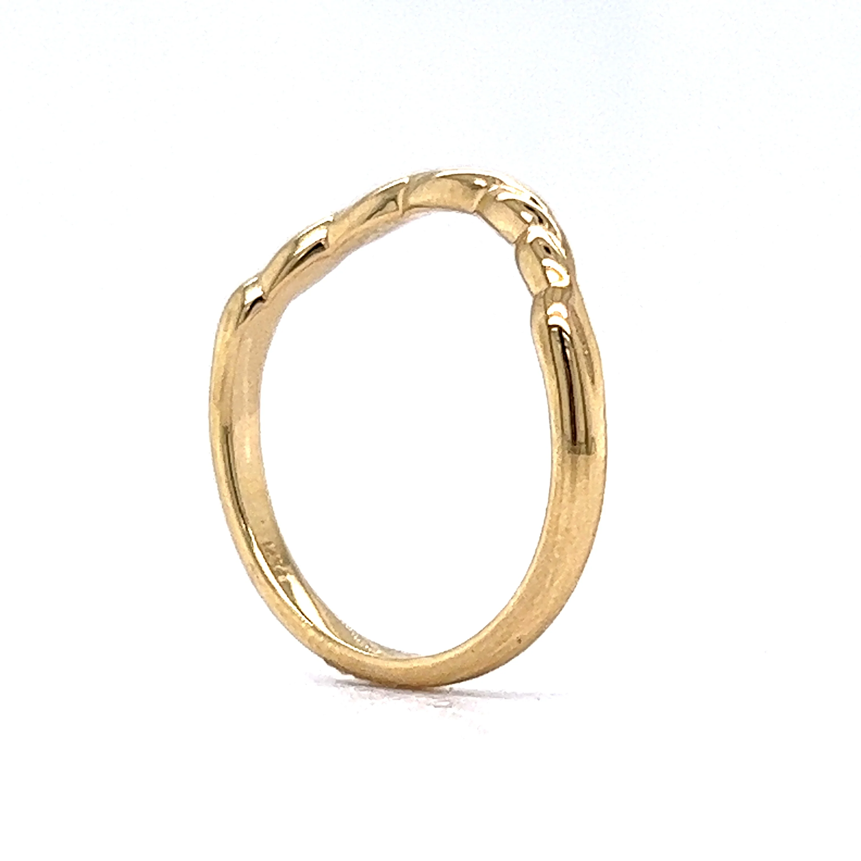 Curved braided Rope Style Wedding Band in 14k Yellow Gold - Image 5