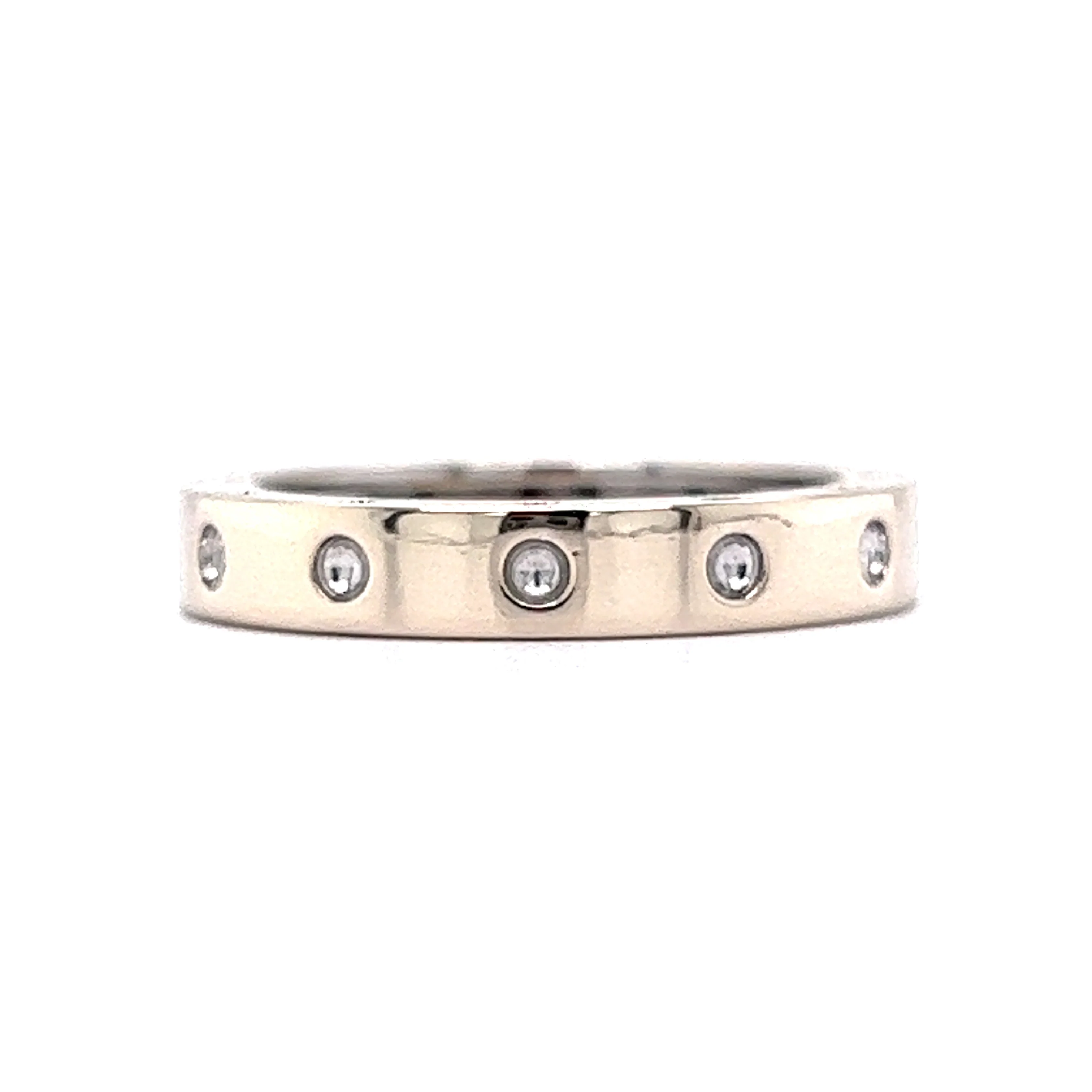 Modern Eternity Wedding Band in 18k White Gold - Image 3