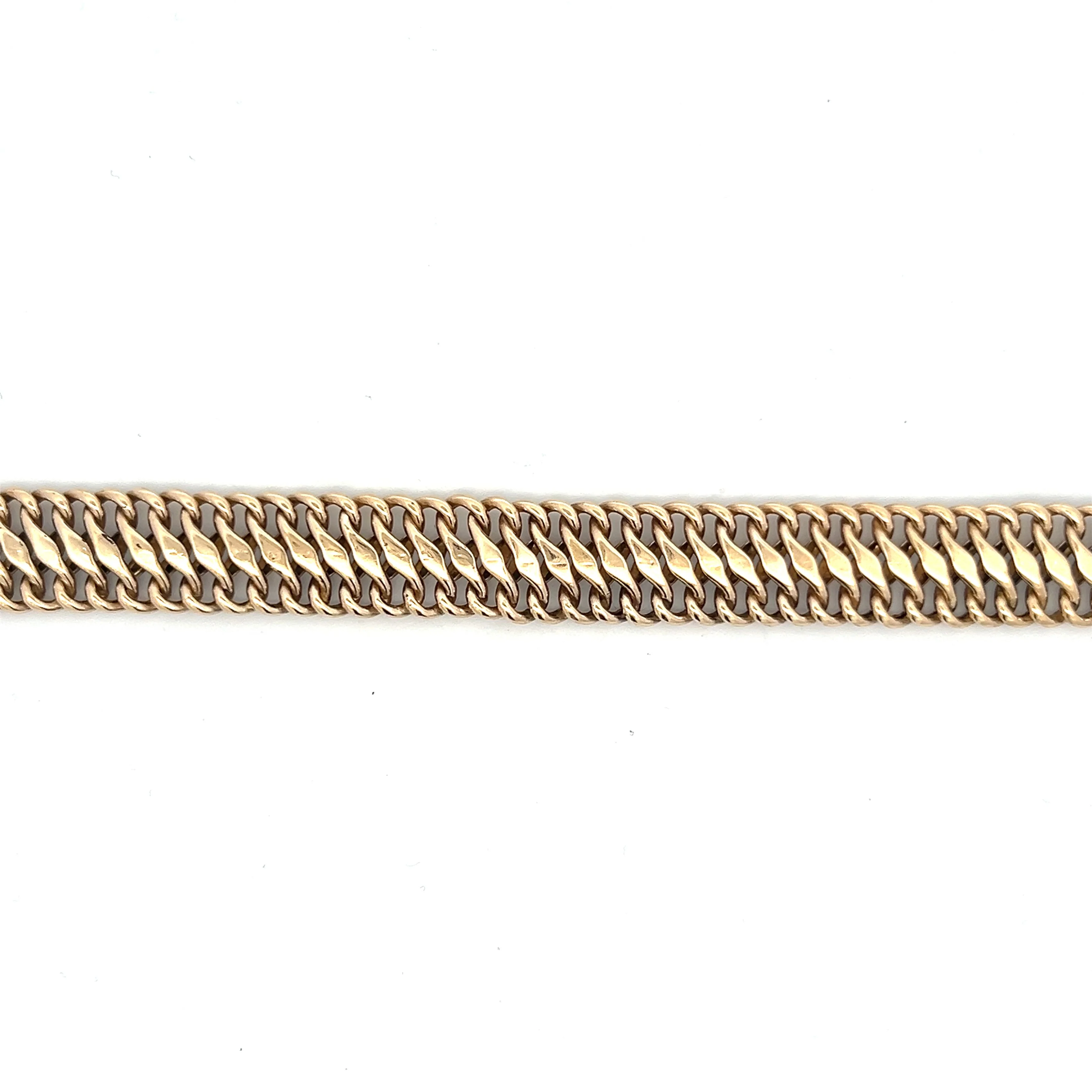 Victorian Link Bracelet w/ Engraving in 14k Yellow Gold - Image 4