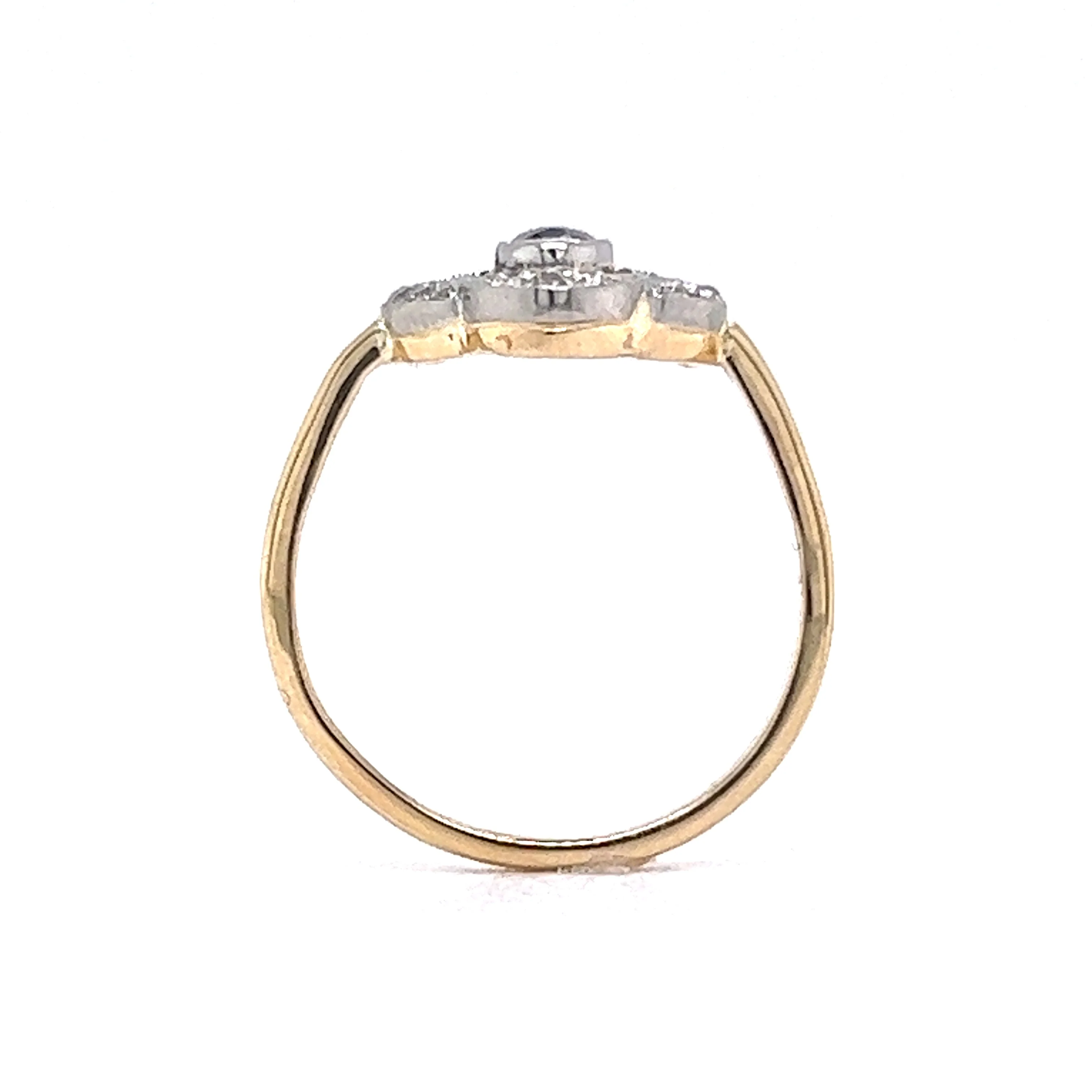 .53 Vintage Art Deco Sapphire & Diamond Right Hand Ring in 14k Gold - Image 4