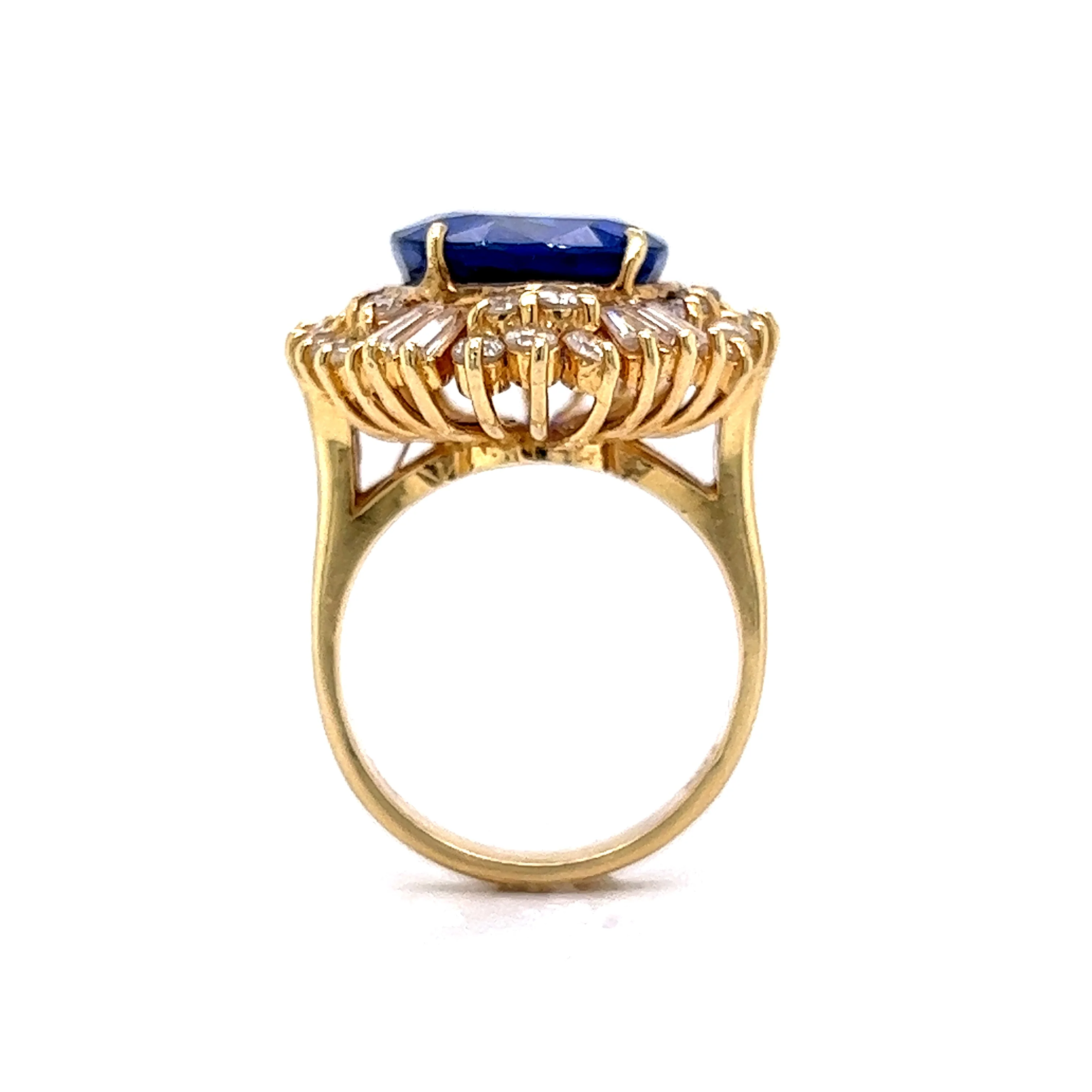 6.80 Oval Cut Tanzanite Cocktail Ring in 14k Yellow Gold - Image 4