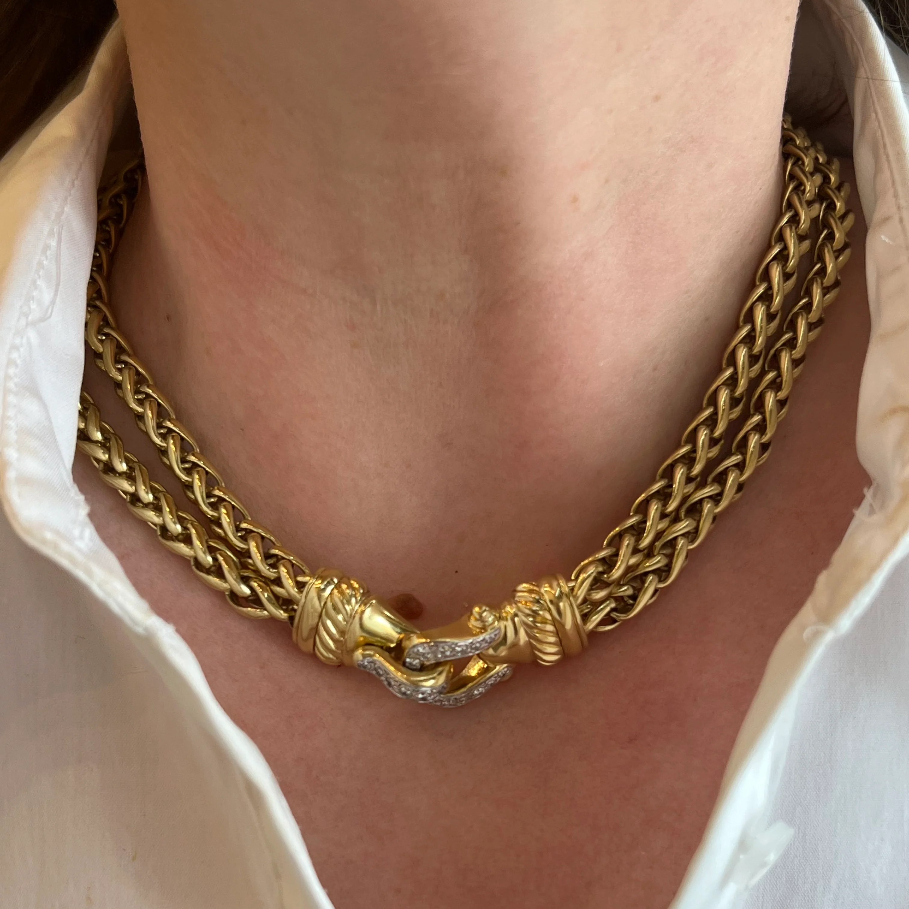 Yurman Diamond Necklace in 18k Yellow Gold - Image 4