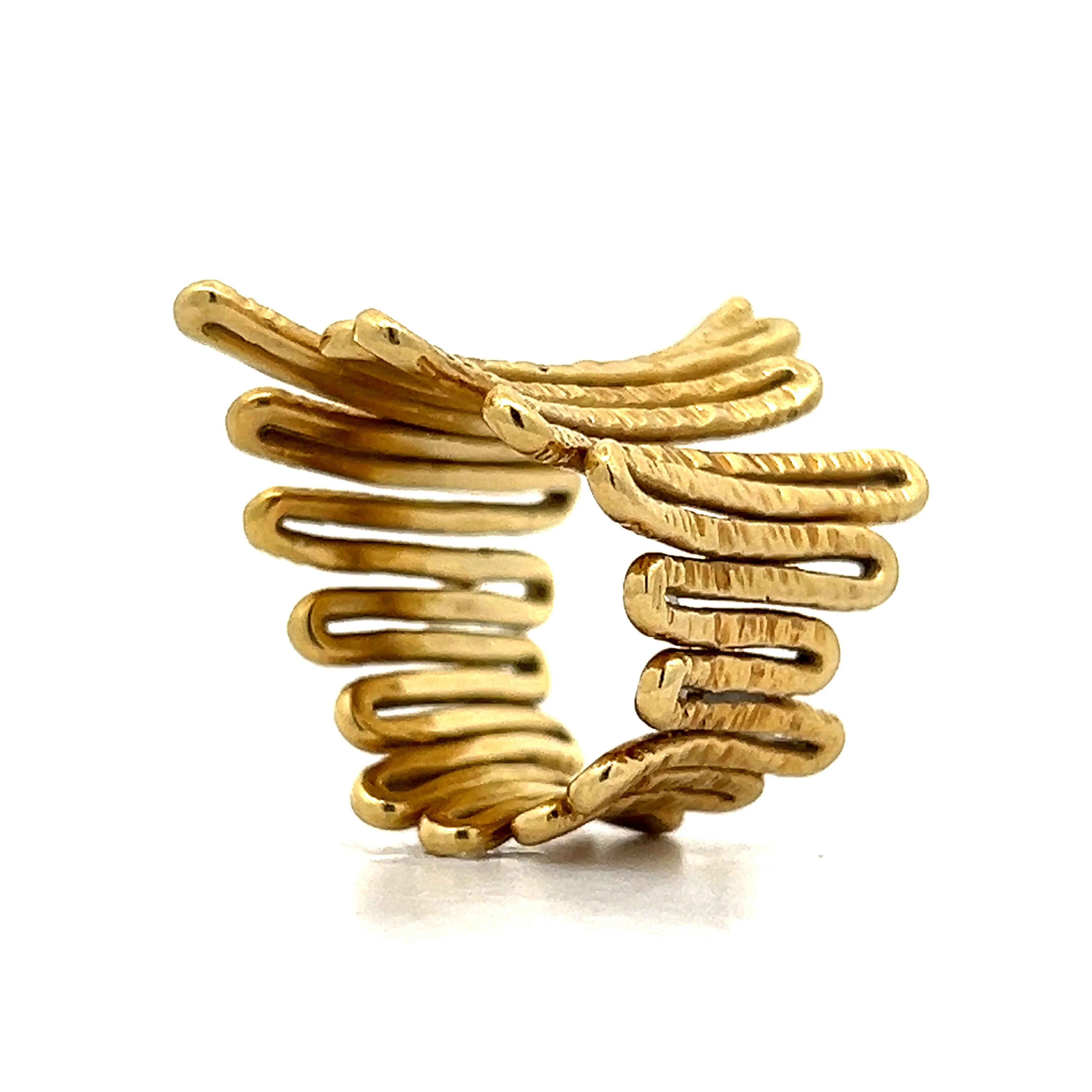 Organic Textured Right Hand Ring in 18k Yellow Gold - Image 5