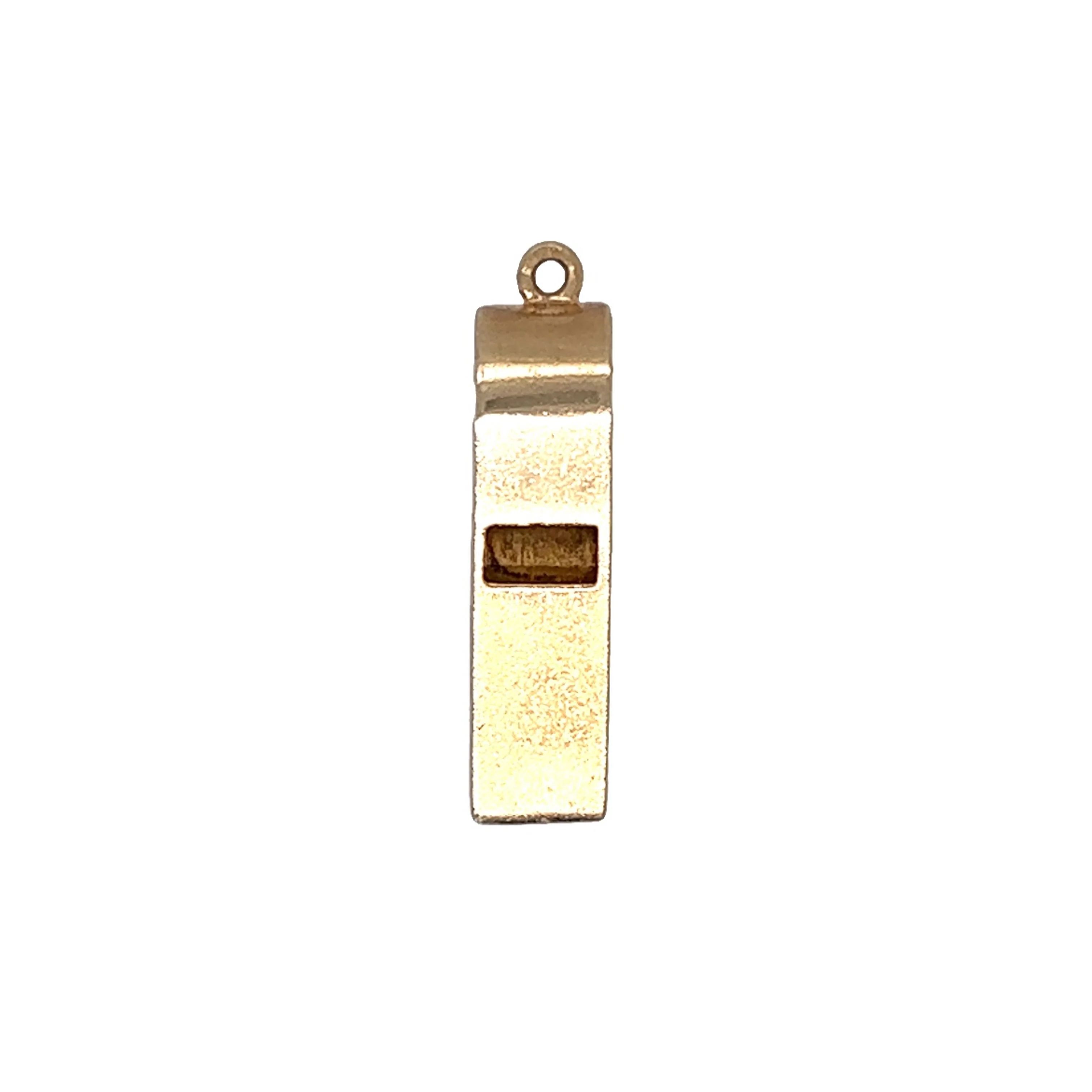 Whistle Pendant Necklace in 14k Yellow Gold
