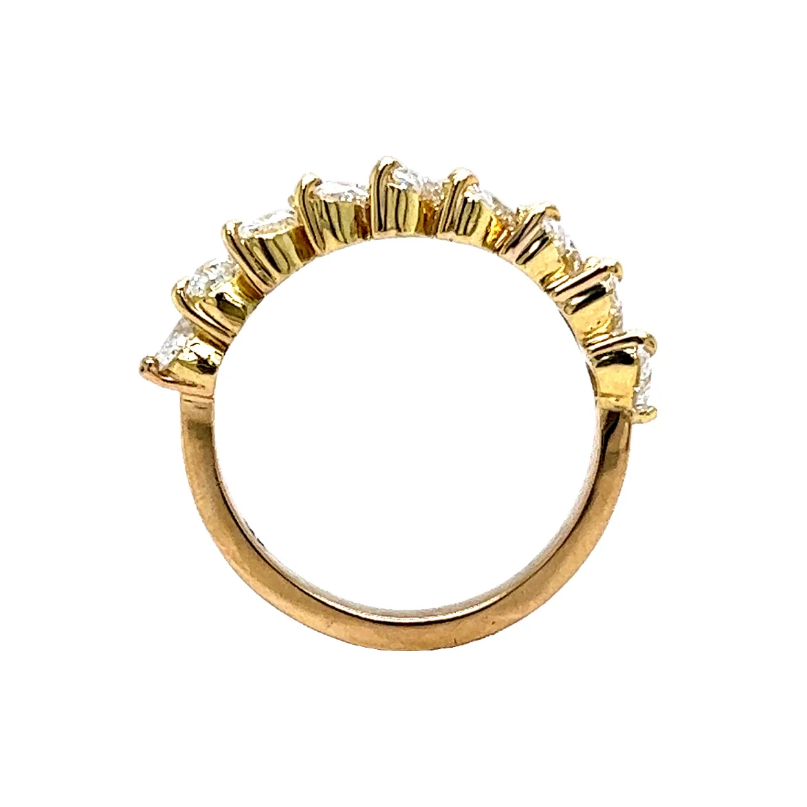 1.62 Diamond Heart Cut Diamond Half-Eternity 14k Yellow Gold - Image 4