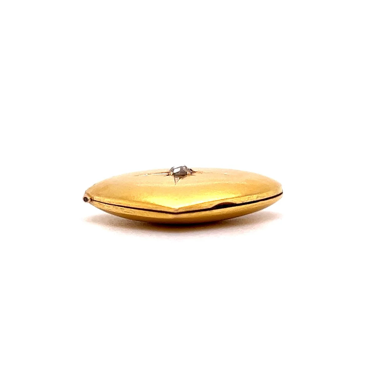 Antique Victorian Rose Cut Diamond Pendant in 14k Yellow Gold - Image 2