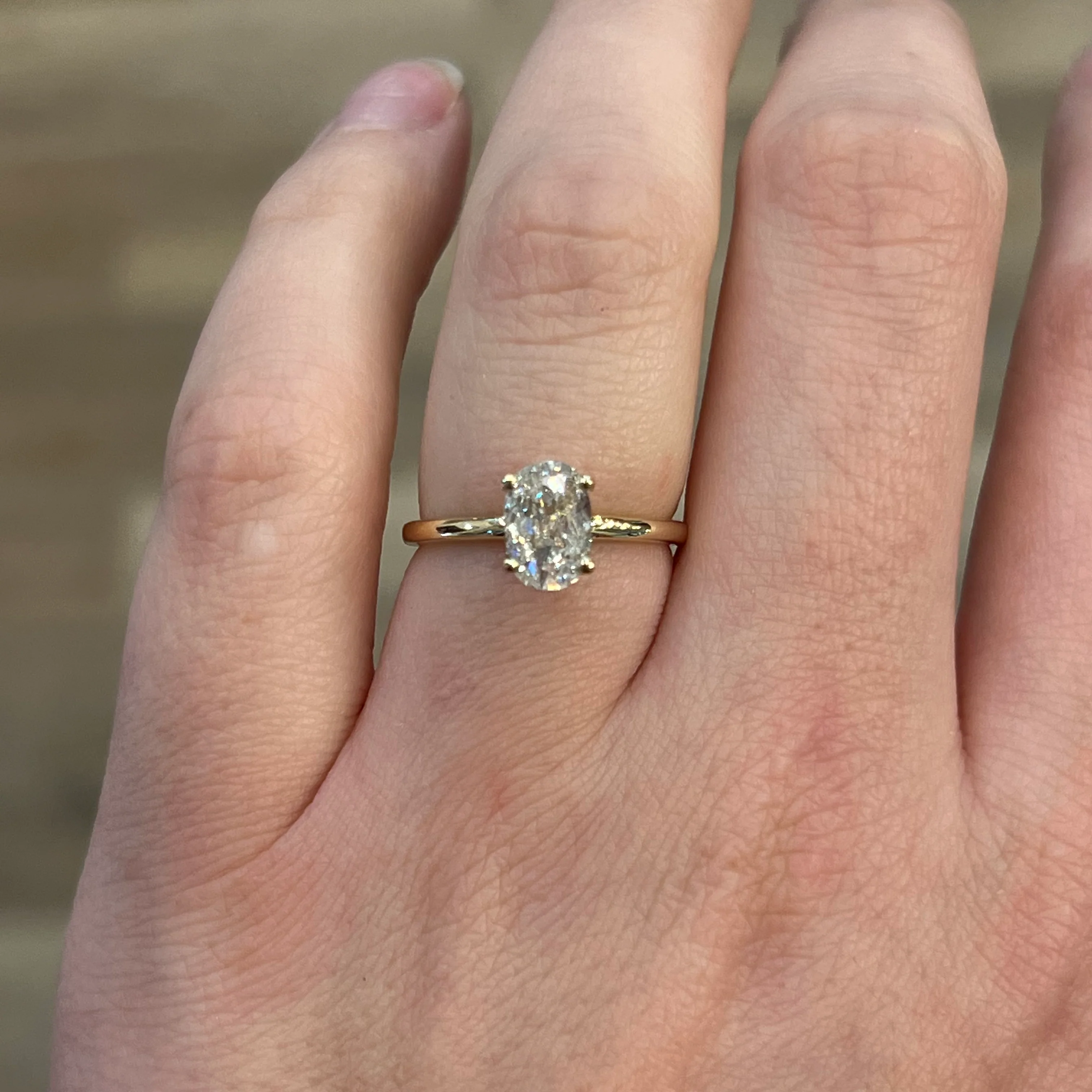 1.05 Cushion Cut Diamond Engagement Ring in 14k Yellow Gold - Image 6