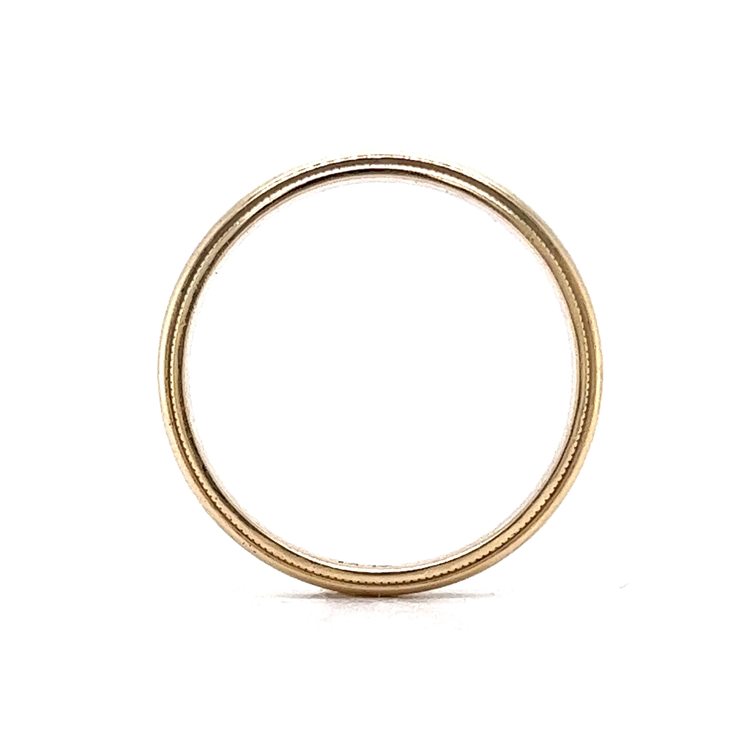 Men's Classic Milgrain Wedding Band in 14k Yellow Gold - Image 4