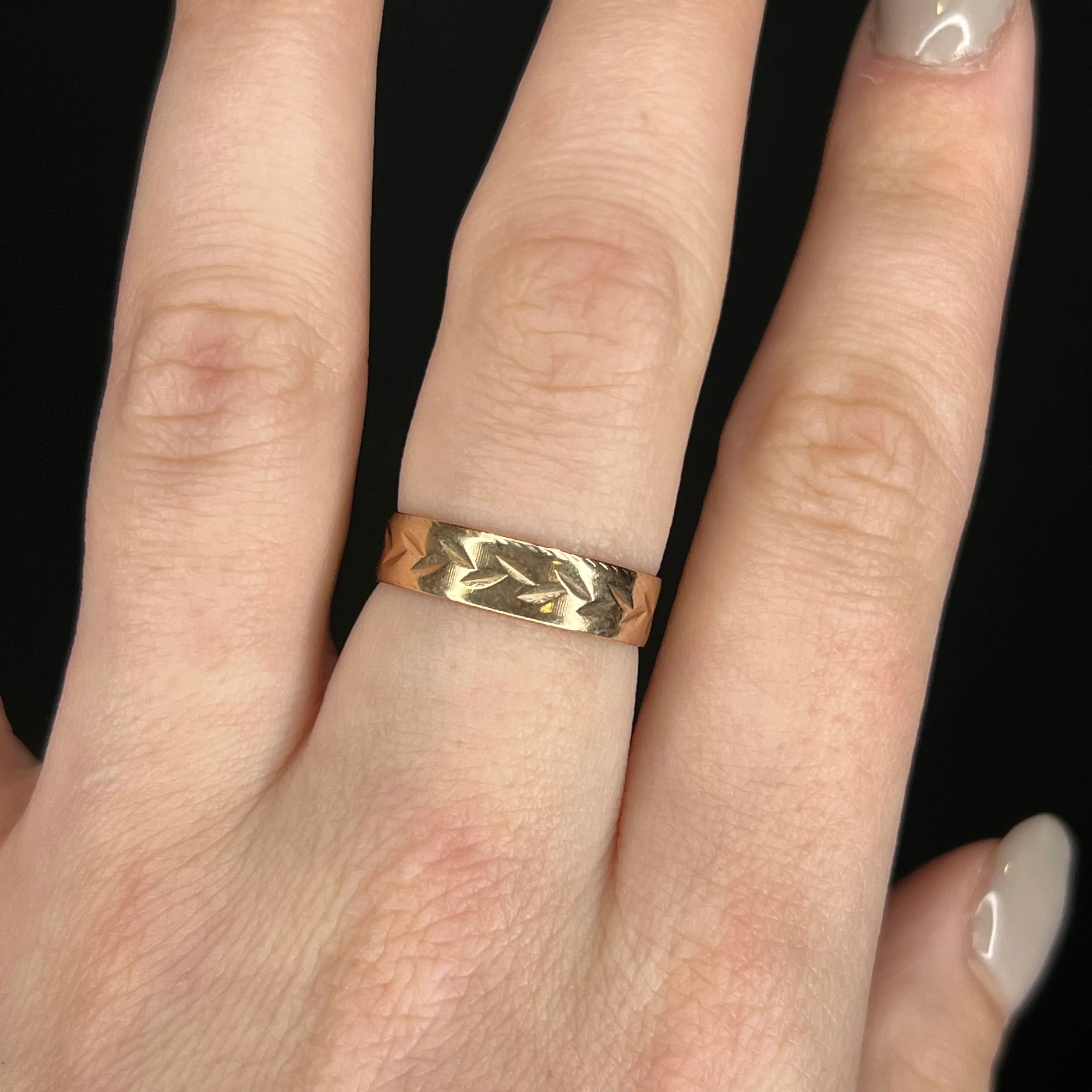 Vintage Mid-Century Chevron Men's Wedding Band - Image 6