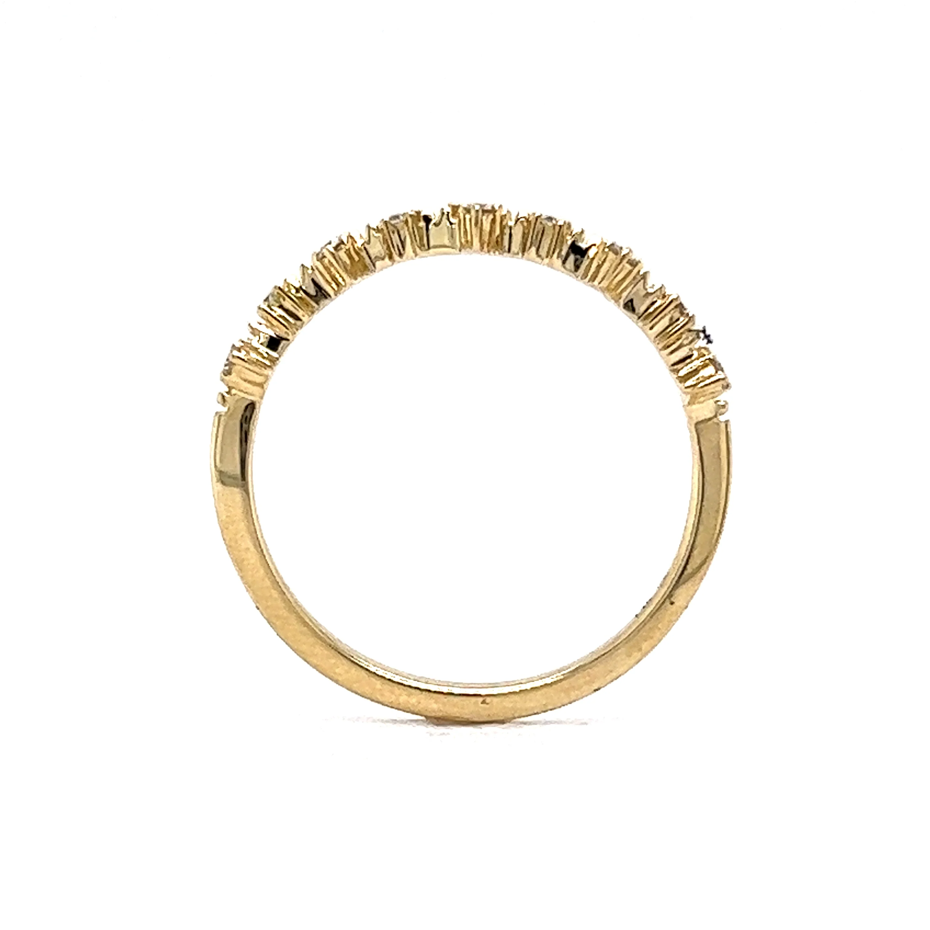 .11 Round Diamond Yellow Gold Wedding Band - Image 4