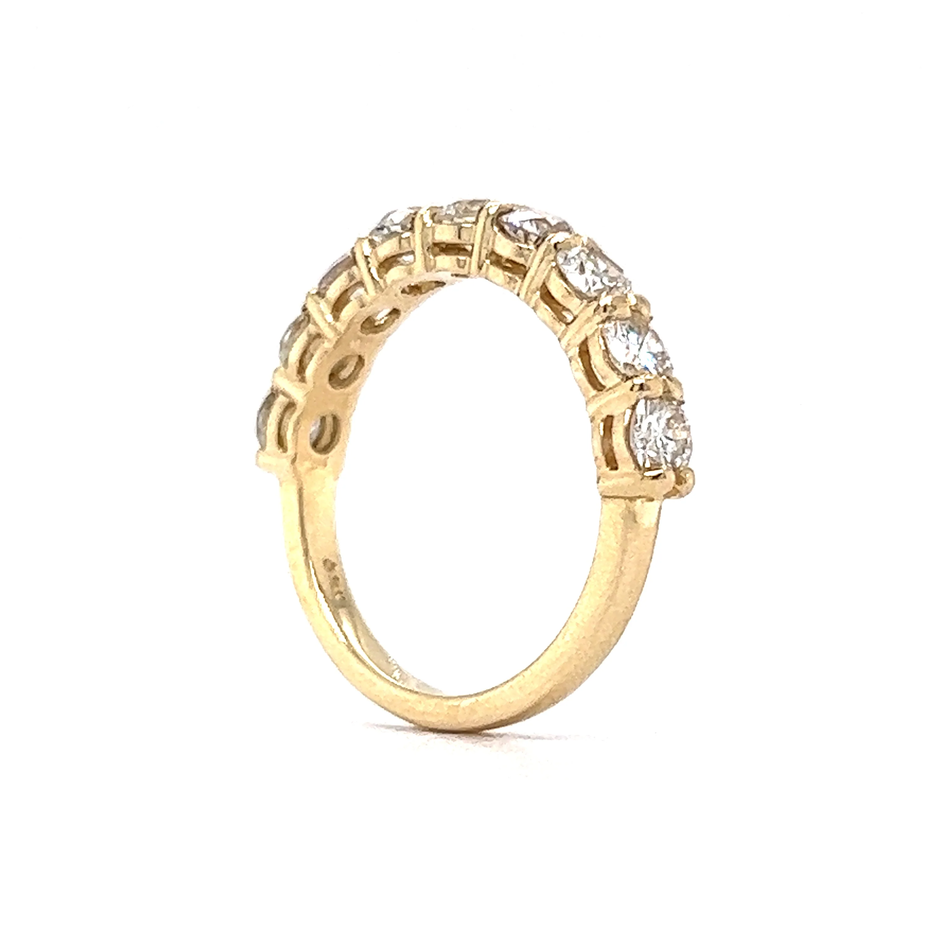 European Cut Diamond Wedding Band in 14k Yellow Gold - Image 4