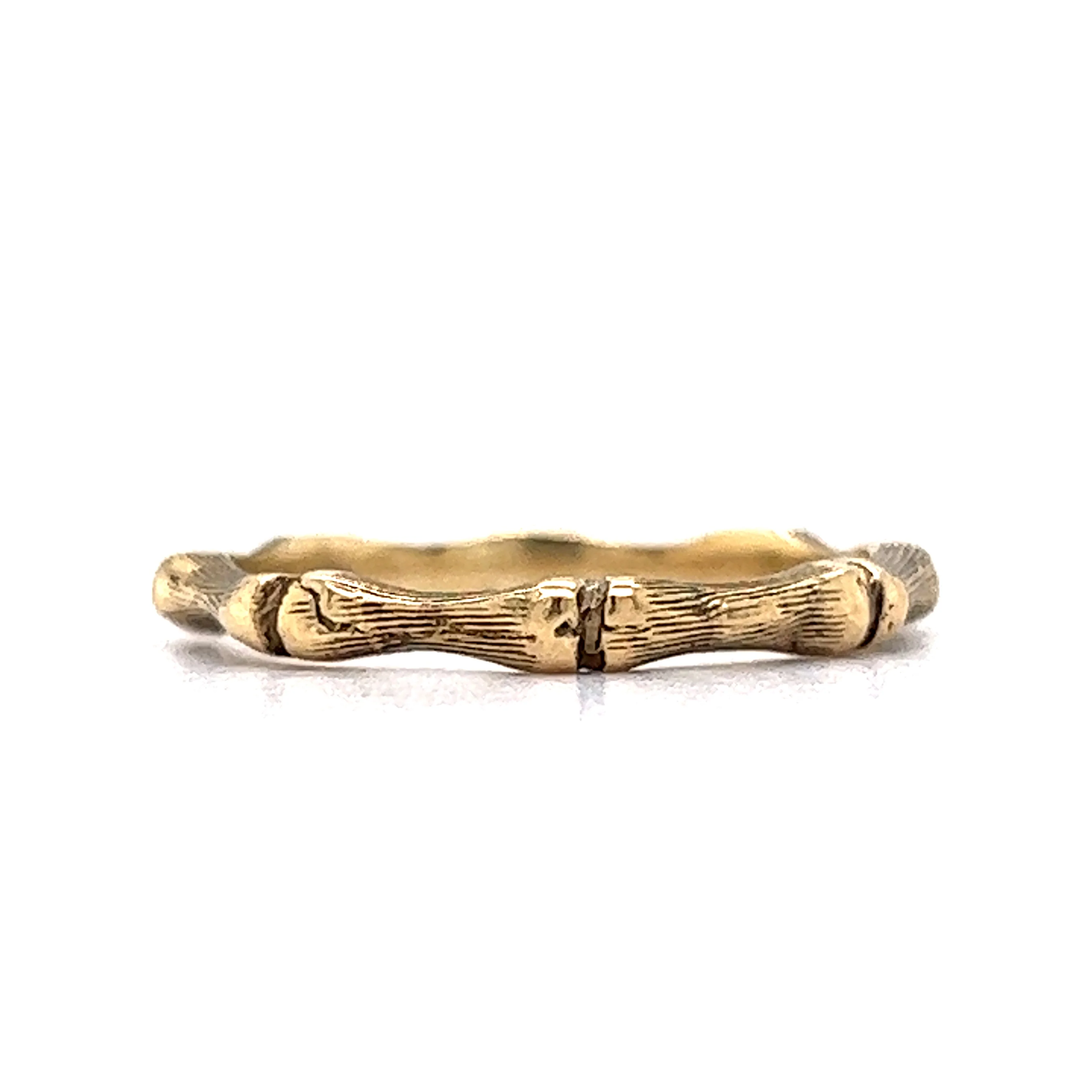 Bamboo Style Stacking Band in 14k Yellow Gold - Image 3