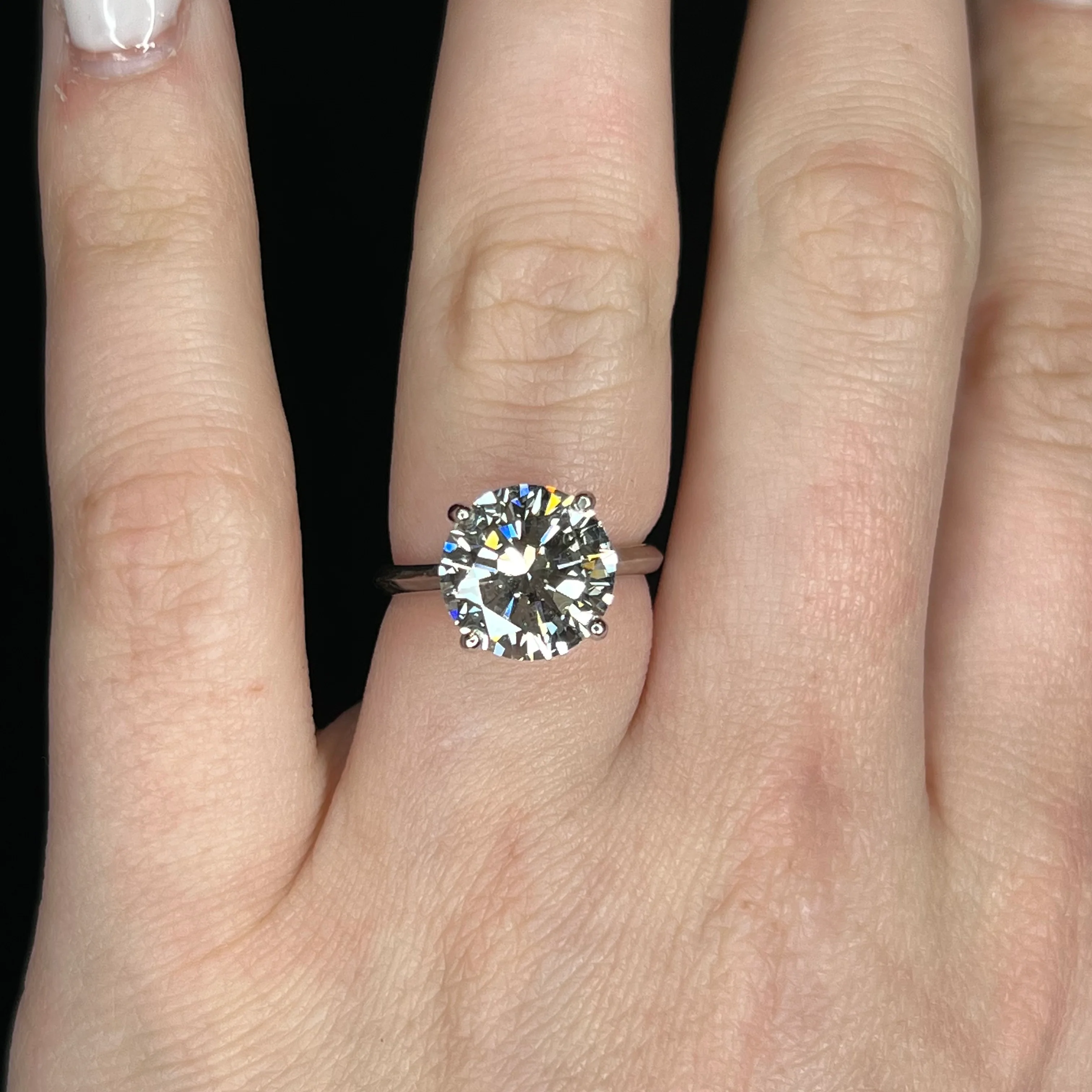 5.04 Round Brilliant Diamond Solitaire Engagement Ring in 14k White Gold - Image 6