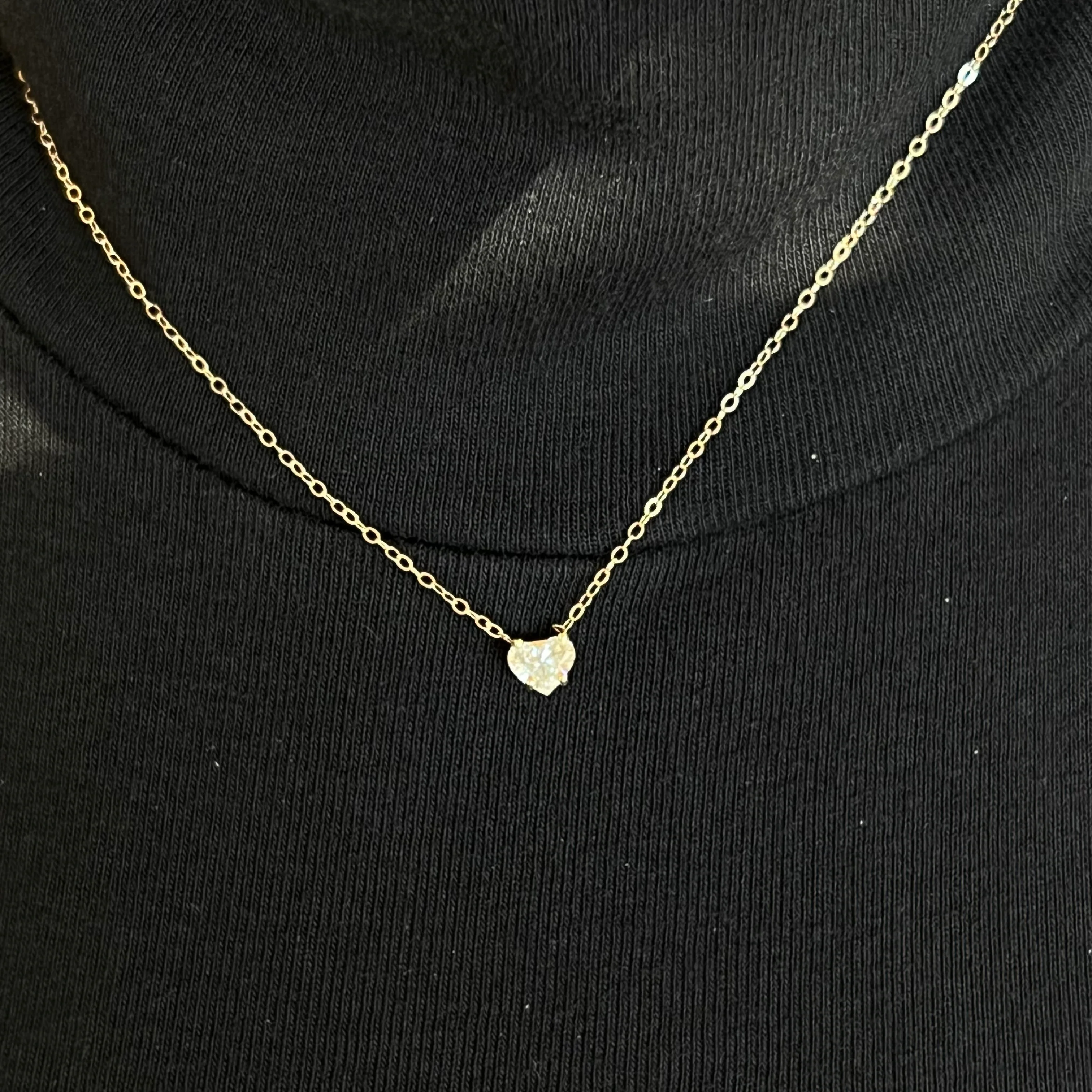 .77 Heart Pendant Necklace in 14k Yellow Gold - Image 4