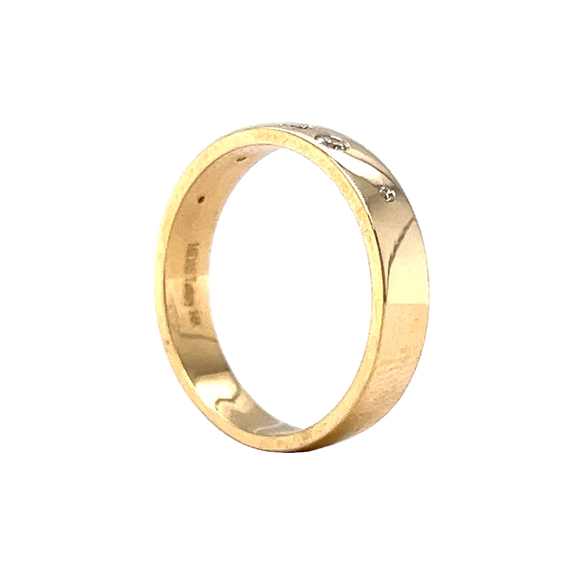 .07 Flush Set Diamond Wedding Band in 14k Yellow Gold - Image 5
