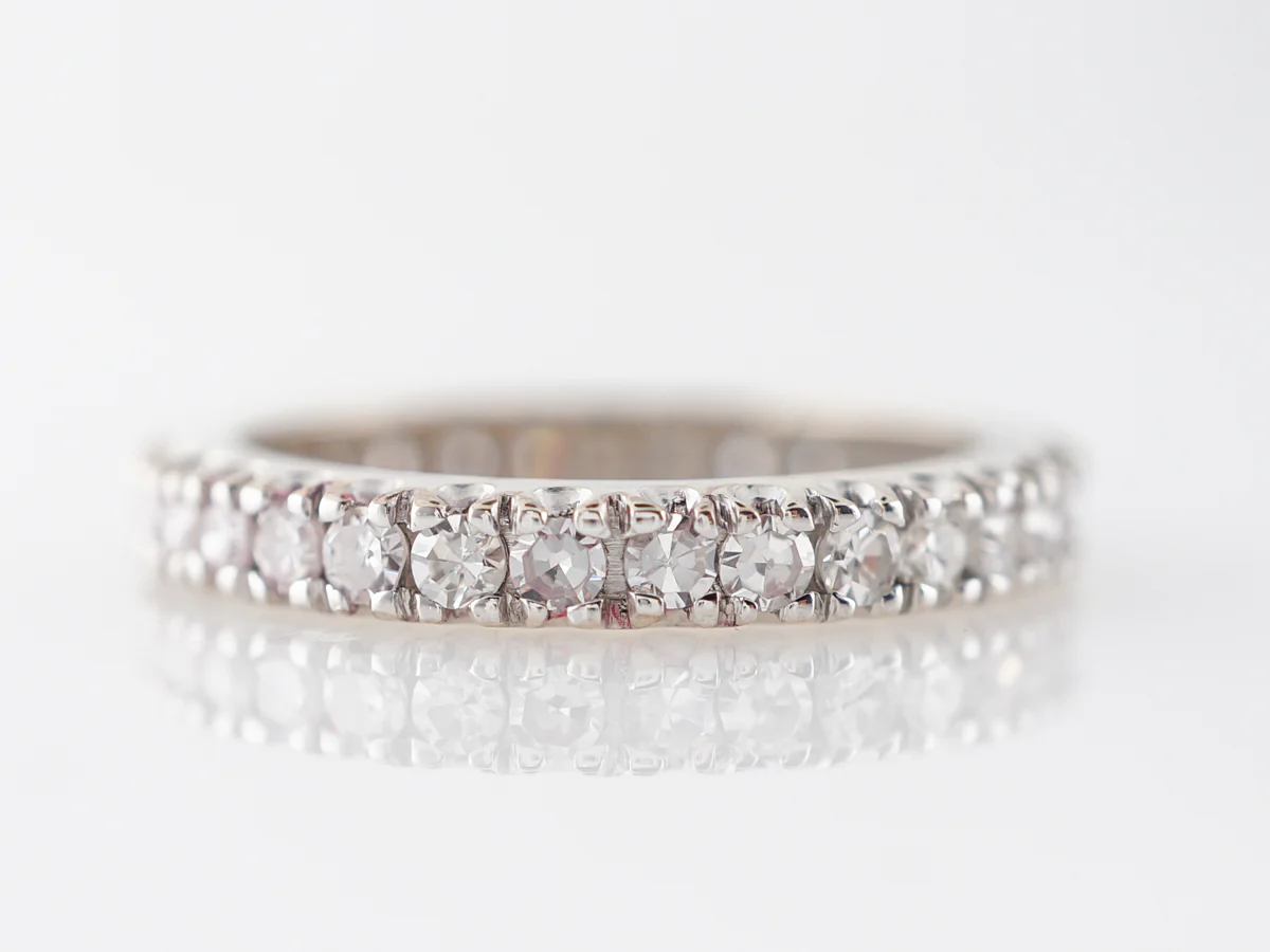 Prong Set Diamond Eternity Wedding Band in White Gold