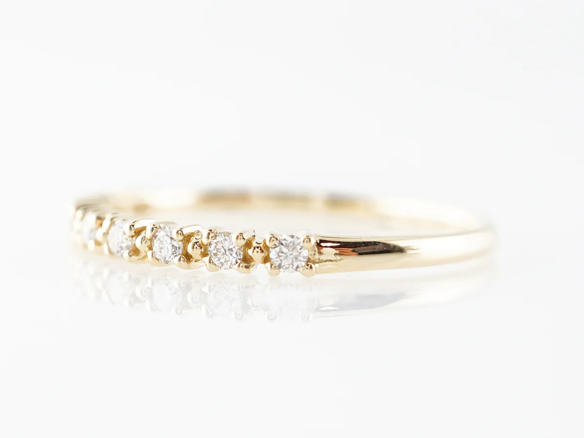 Prong Set Diamond Wedding Band in 18k Yellow Gold - Image 2