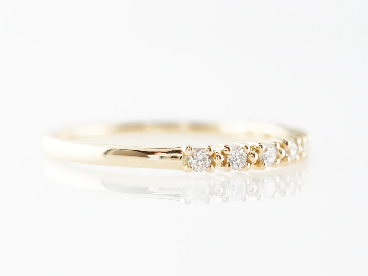 Prong Set Diamond Wedding Band in 18k Yellow Gold - Image 3