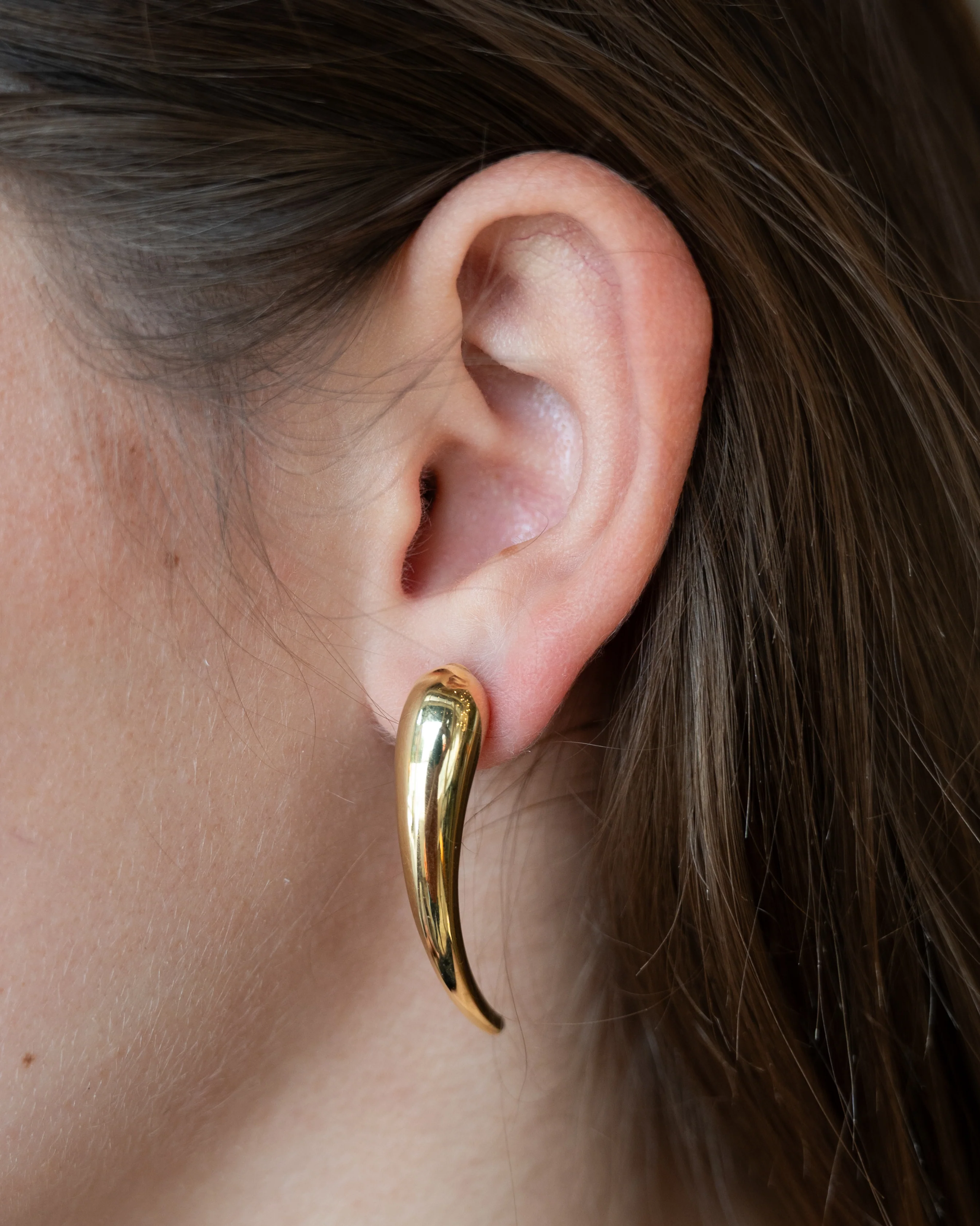 Puffy Claw Shaped Drop Earrings in 14k Yellow Gold - Image 6