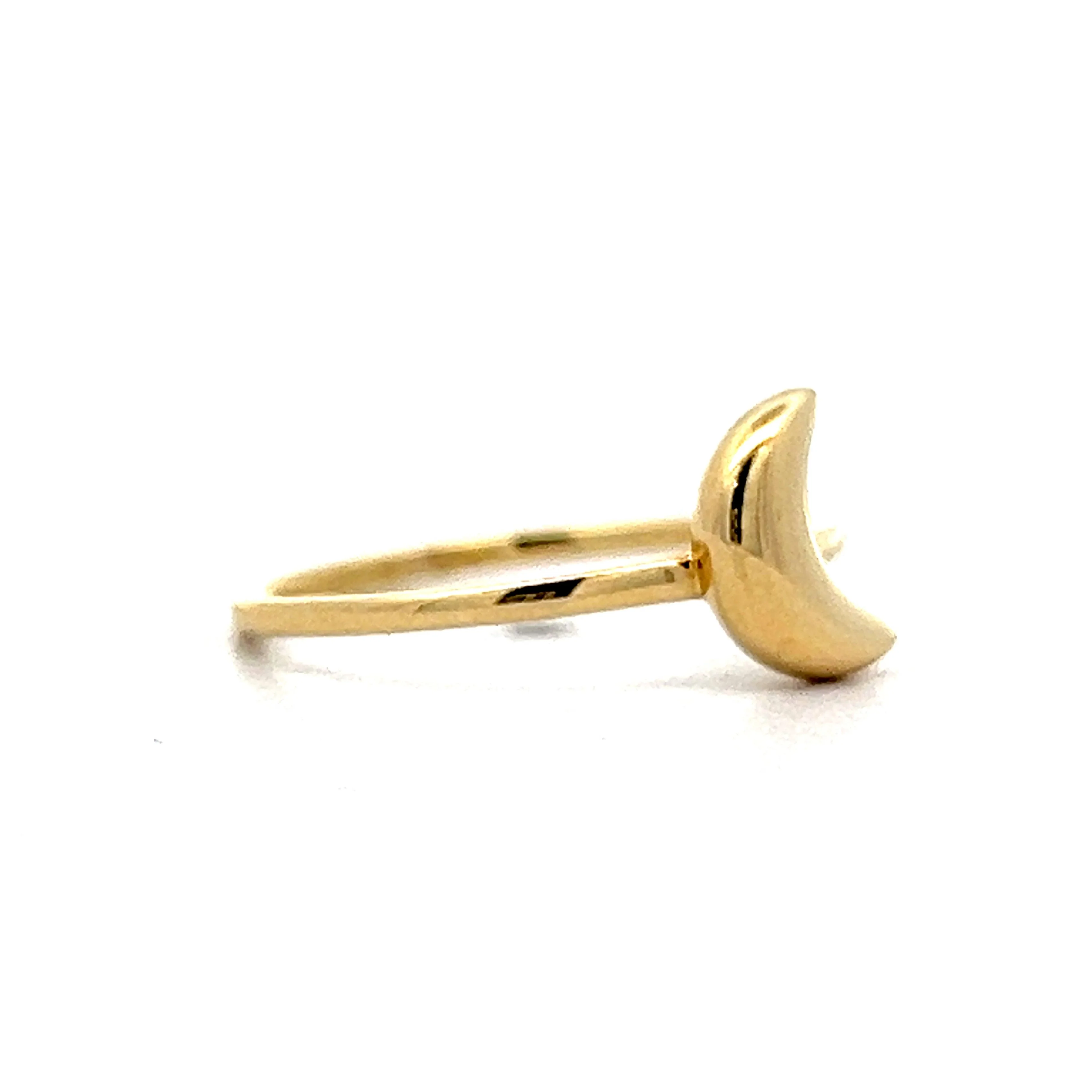 Puffy Moon Stacking Ring in 14k Yellow Gold - Image 3