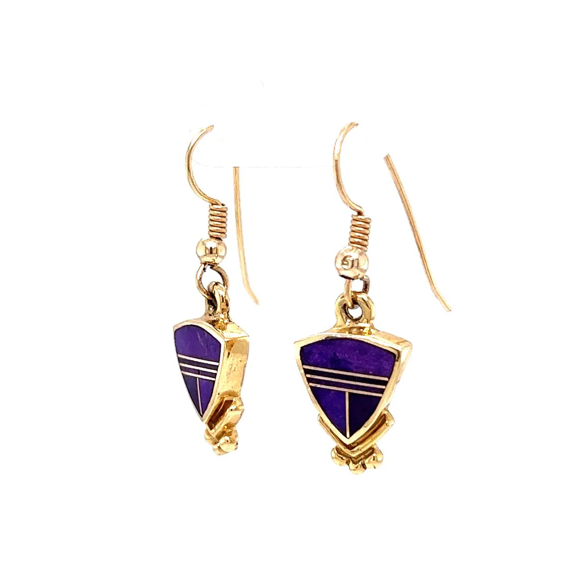 Purple Sugilite Drop Earrings in 14k Gold - Image 2