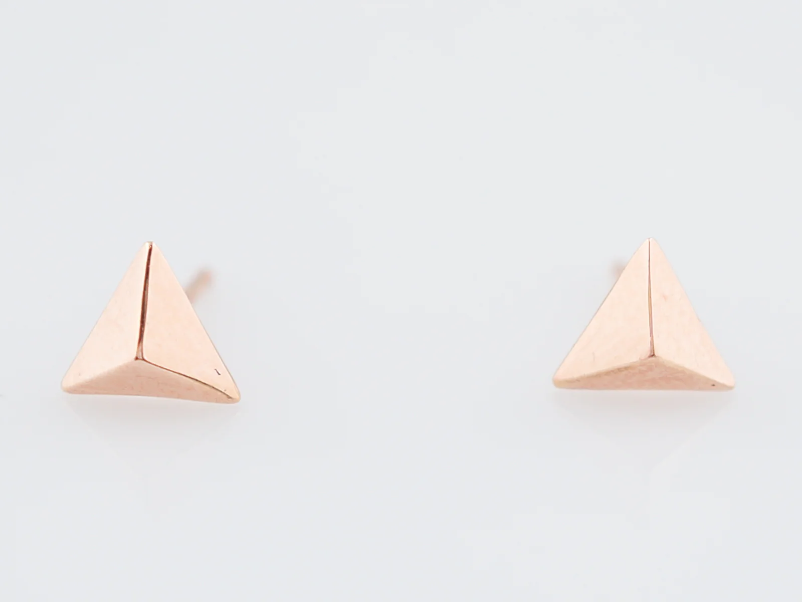 Pyramid Earrings Modern in 14k Rose Gold