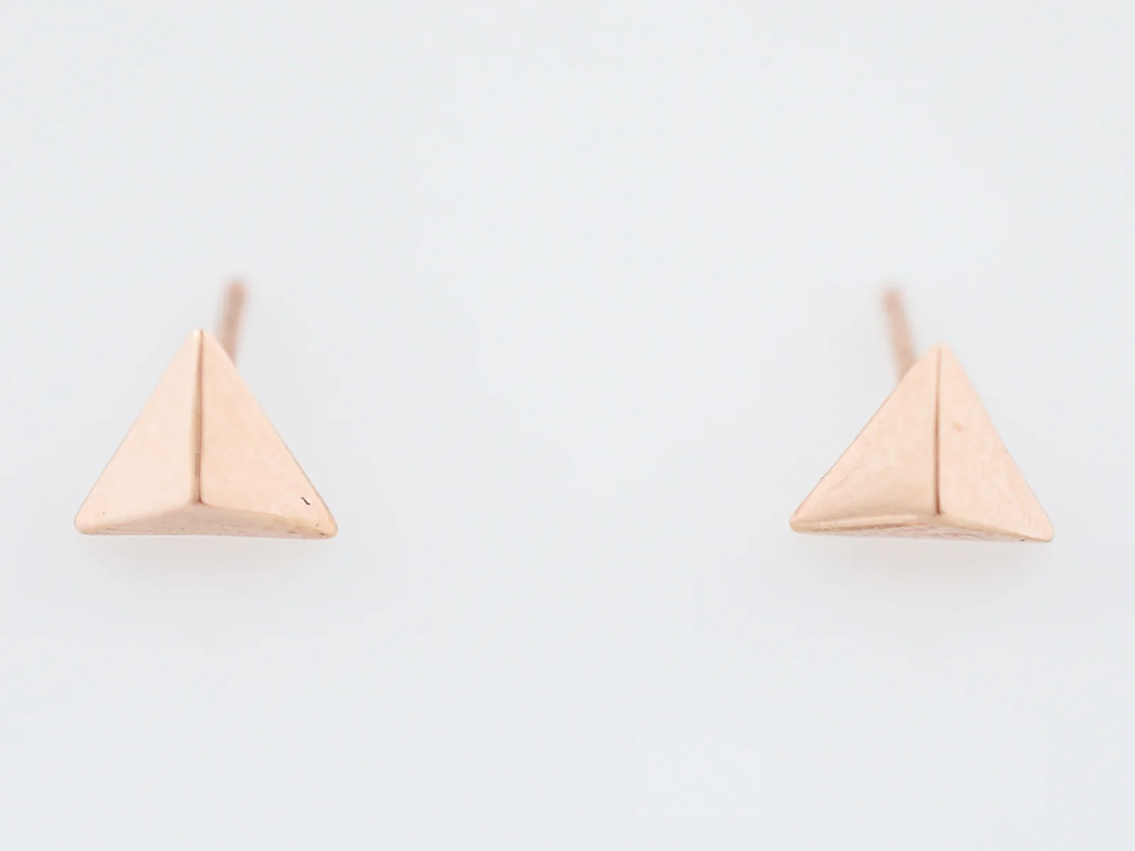 Pyramid Earrings Modern in 14k Rose Gold - Image 2