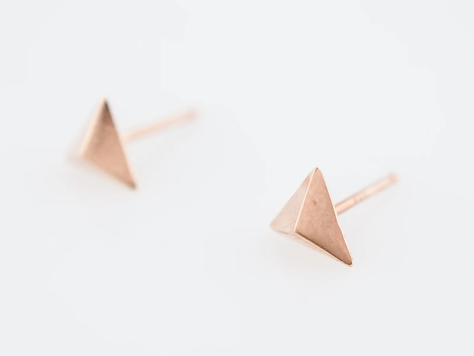 Pyramid Earrings Modern in 14k Rose Gold - Image 3