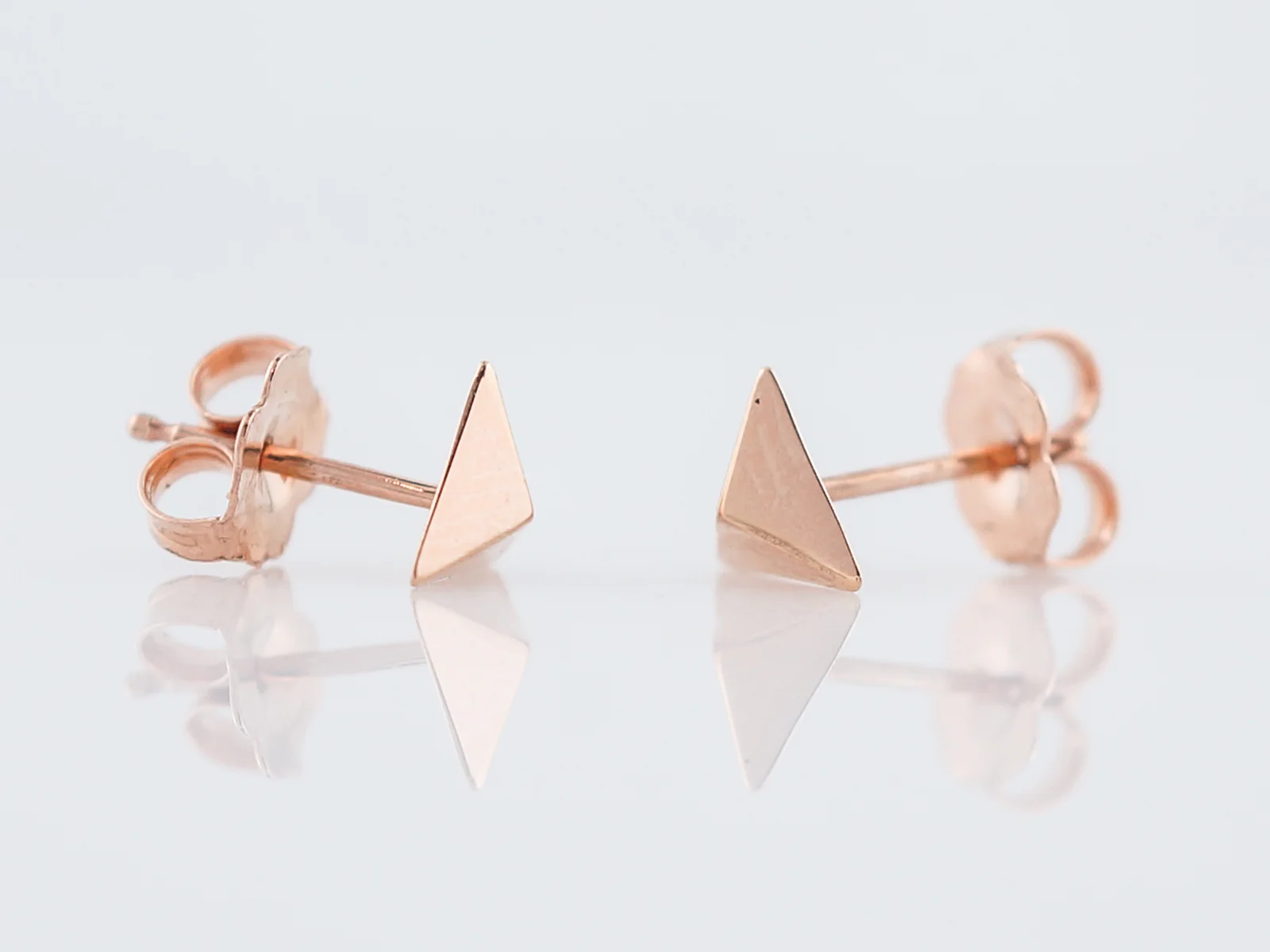 Pyramid Earrings Modern in 14k Rose Gold - Image 4