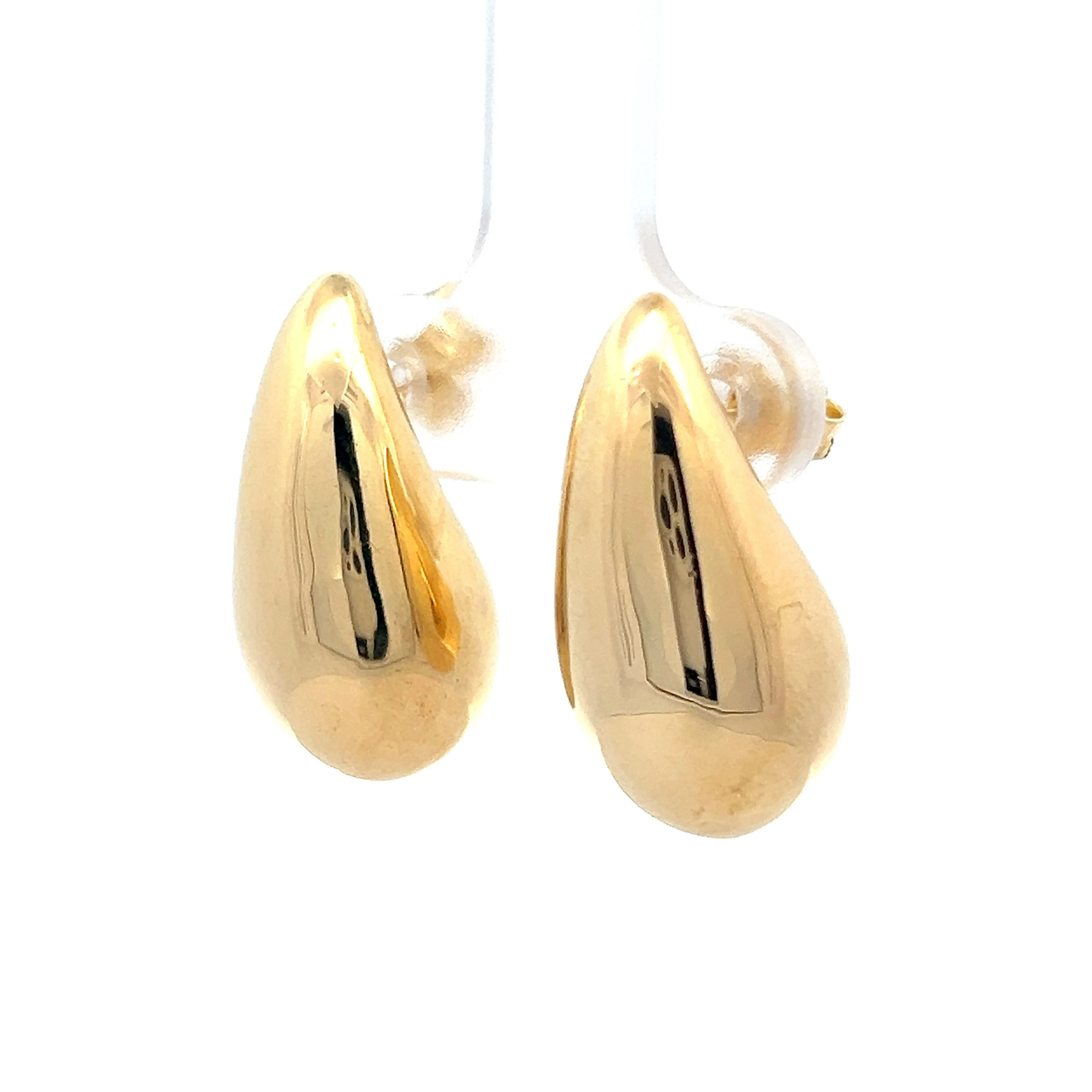 Raindrop Shaped Stud Earrings in 18k Yellow Gold - Image 2