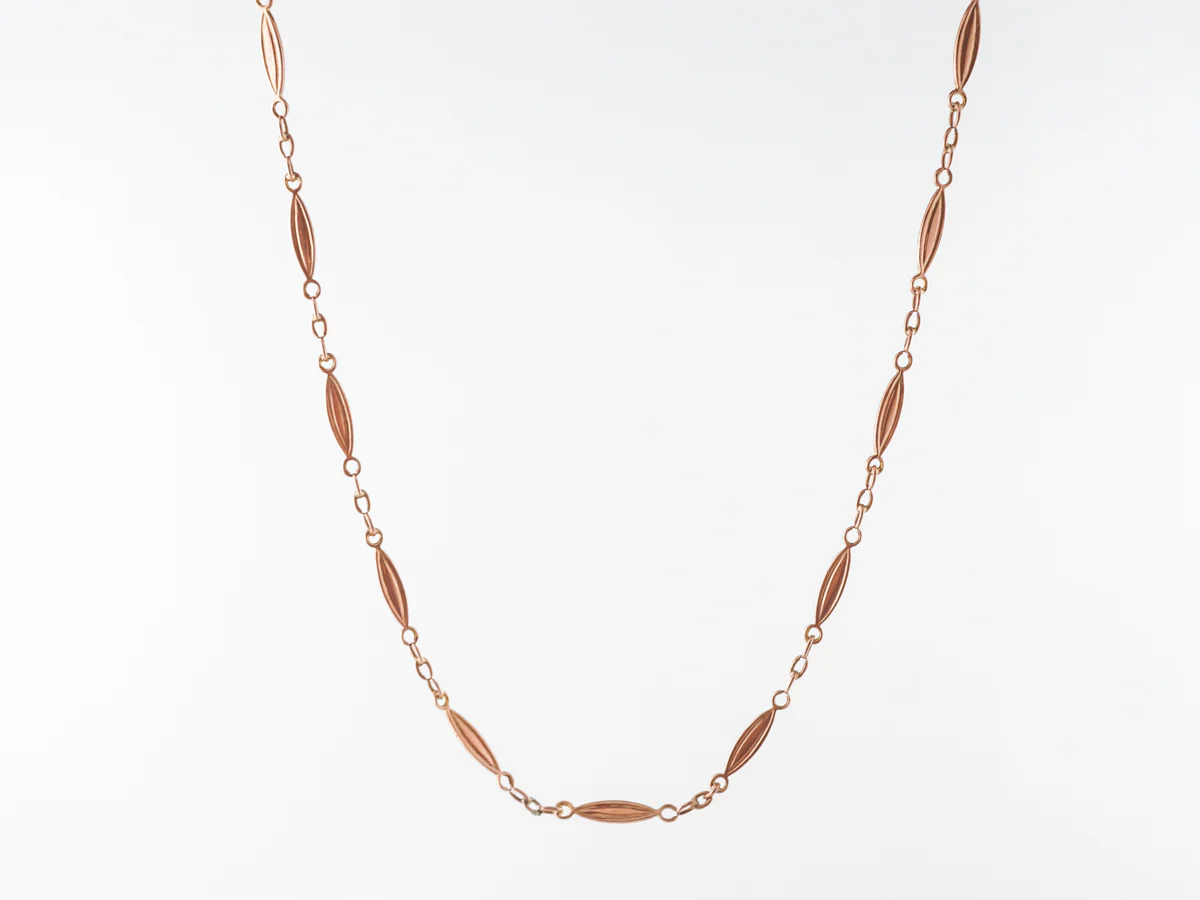 Rare Vintage Victorian Rose Gold Necklace w/ Engraving