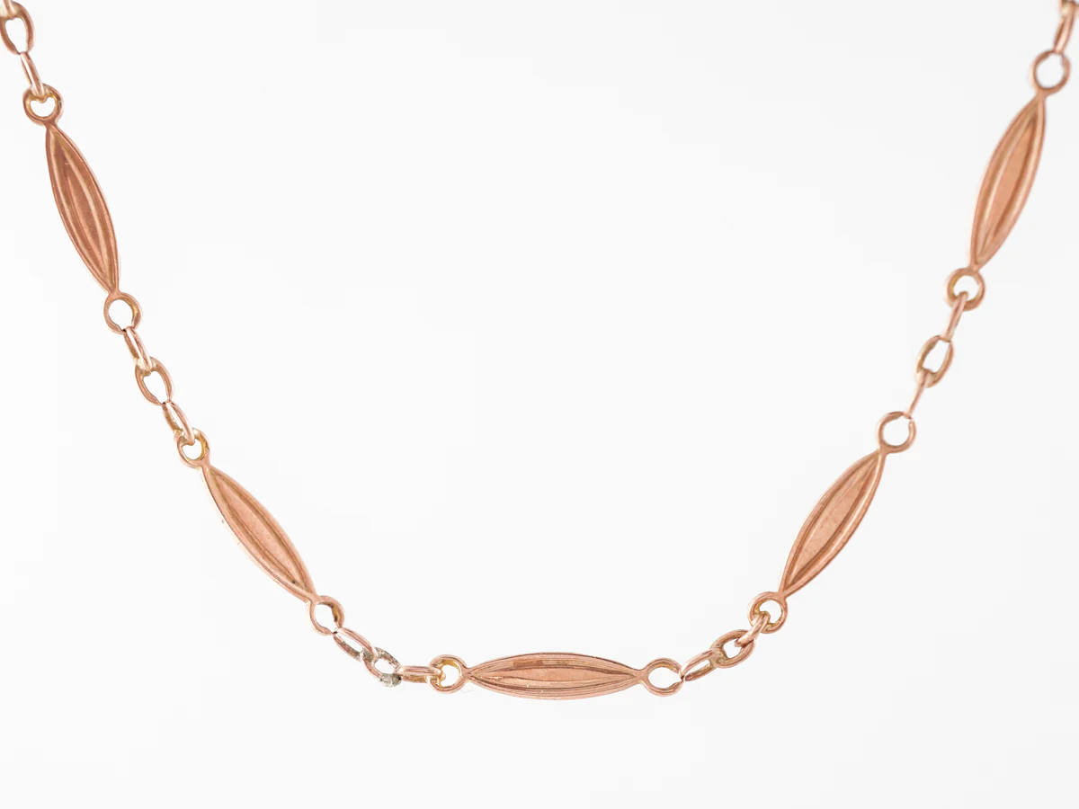 Rare Vintage Victorian Rose Gold Necklace w/ Engraving - Image 2