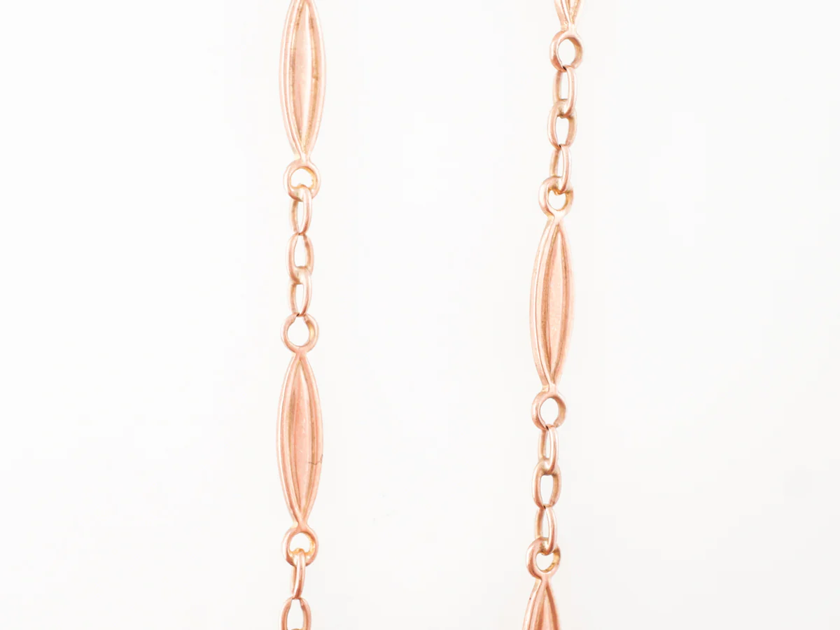 Rare Vintage Victorian Rose Gold Necklace w/ Engraving - Image 3