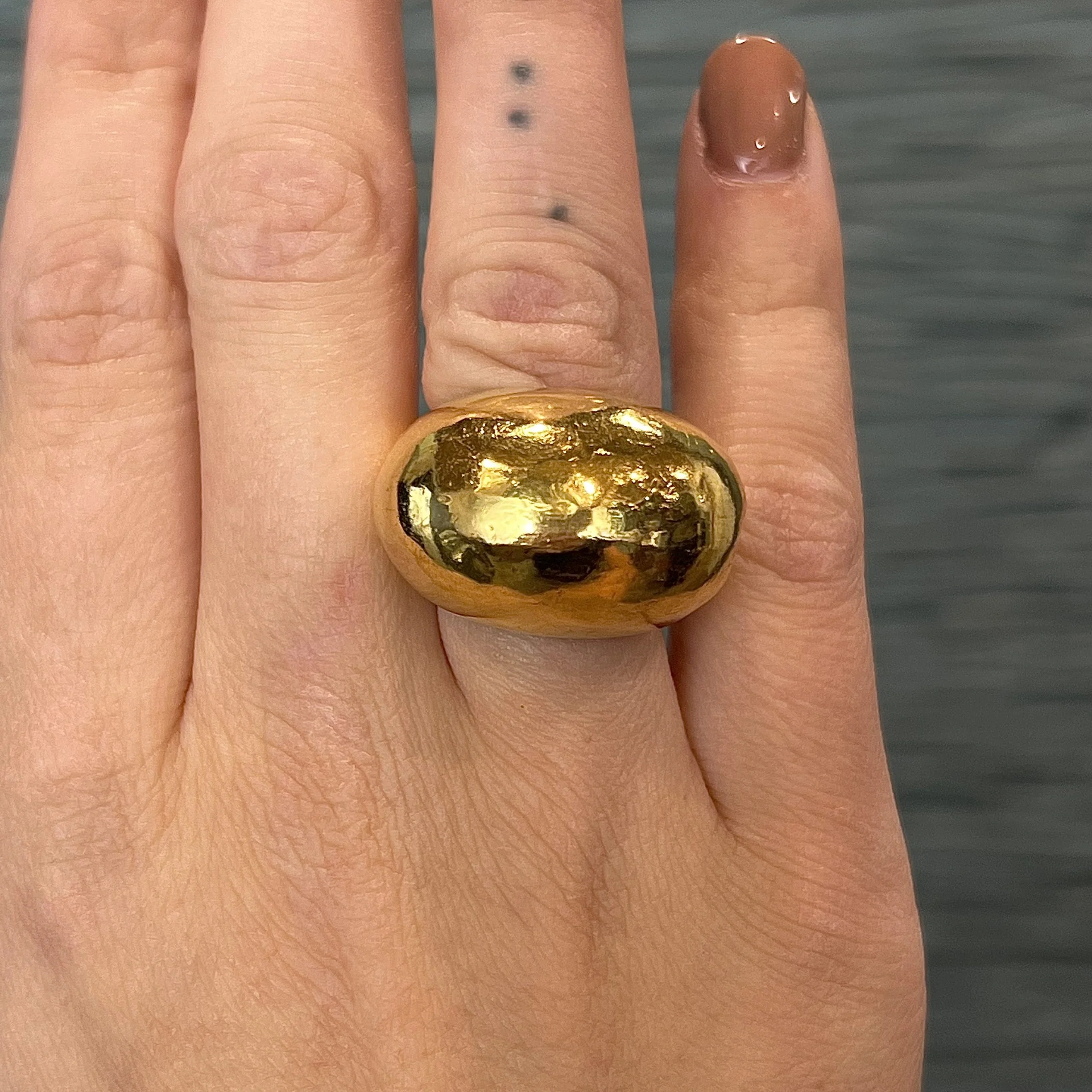 Rebecca Koven Dome Cocktail Ring in 18k Yellow Gold - Image 6