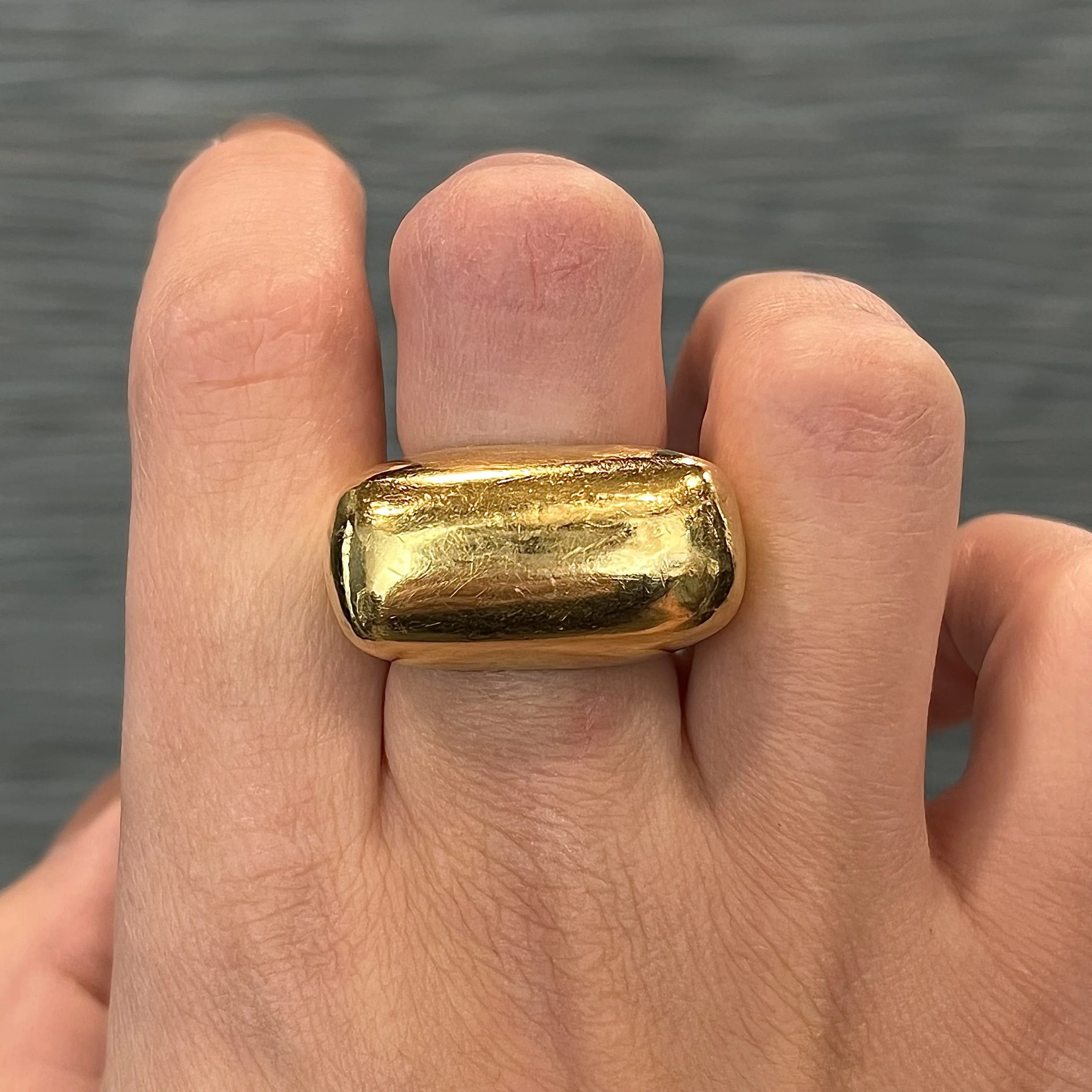 Rebecca Koven Rectangular Cocktail Ring in 18k Yellow Gold - Image 6