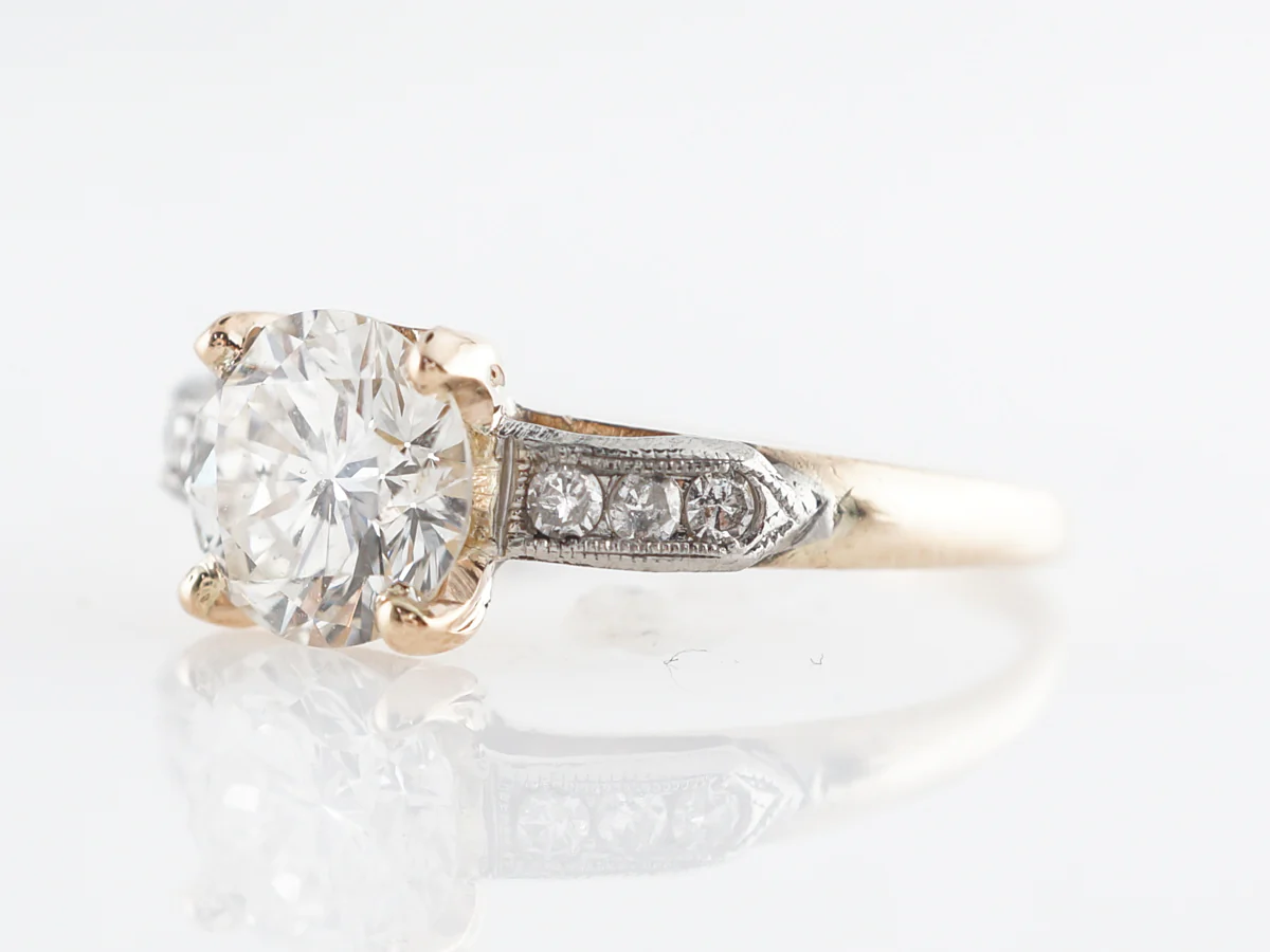 Retro 1940's Diamond Engagement Ring in 14k - Image 2
