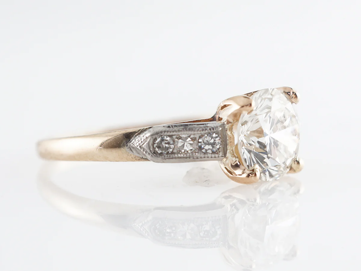 Retro 1940's Diamond Engagement Ring in 14k - Image 3