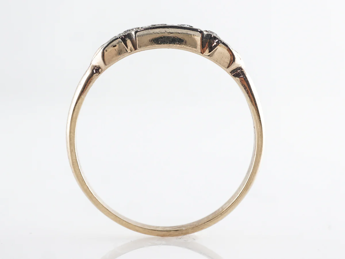 Retro 1940's Wedding Band w/ Single Cut Diamonds in 14K - Image 4