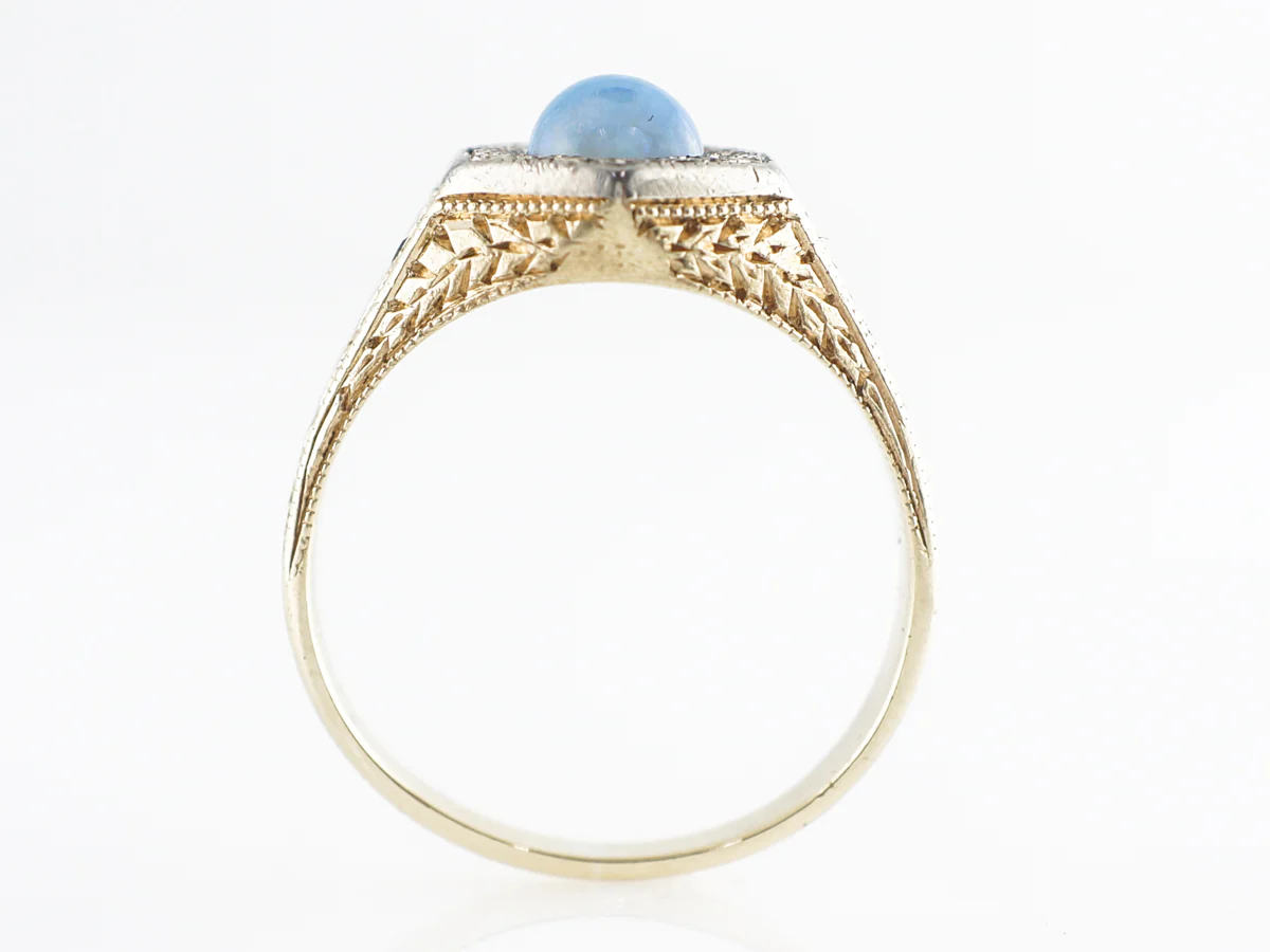 Retro Cabochon Opal Cocktail Ring in 14K - Image 4