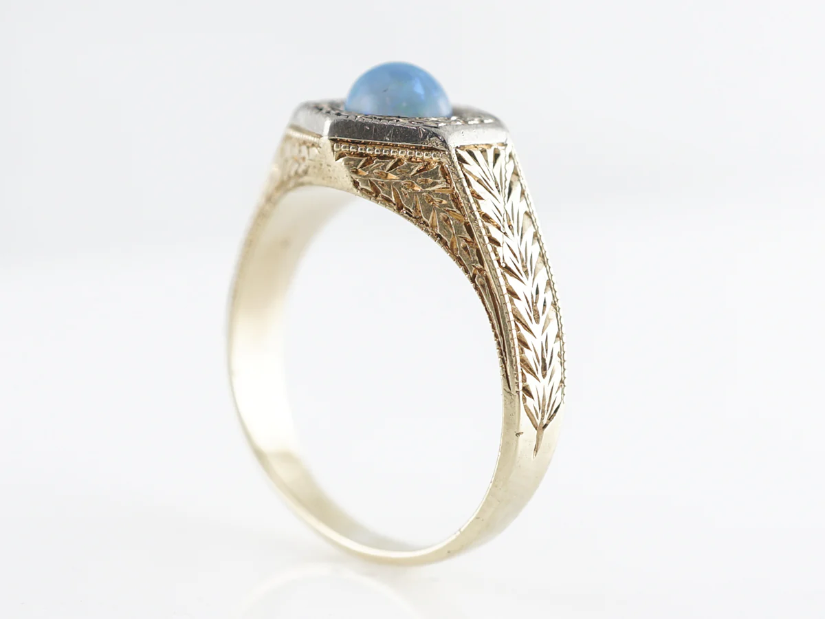 Retro Cabochon Opal Cocktail Ring in 14K - Image 5